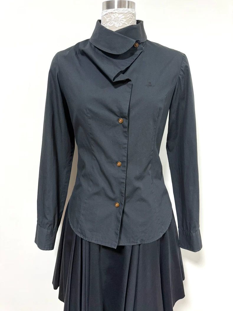 Vivienne Westwood Vivienne Westwood size2 A black shirt with a deformed colla Size M / US 6-8 / IT 42-44 - 2 Thumbnail