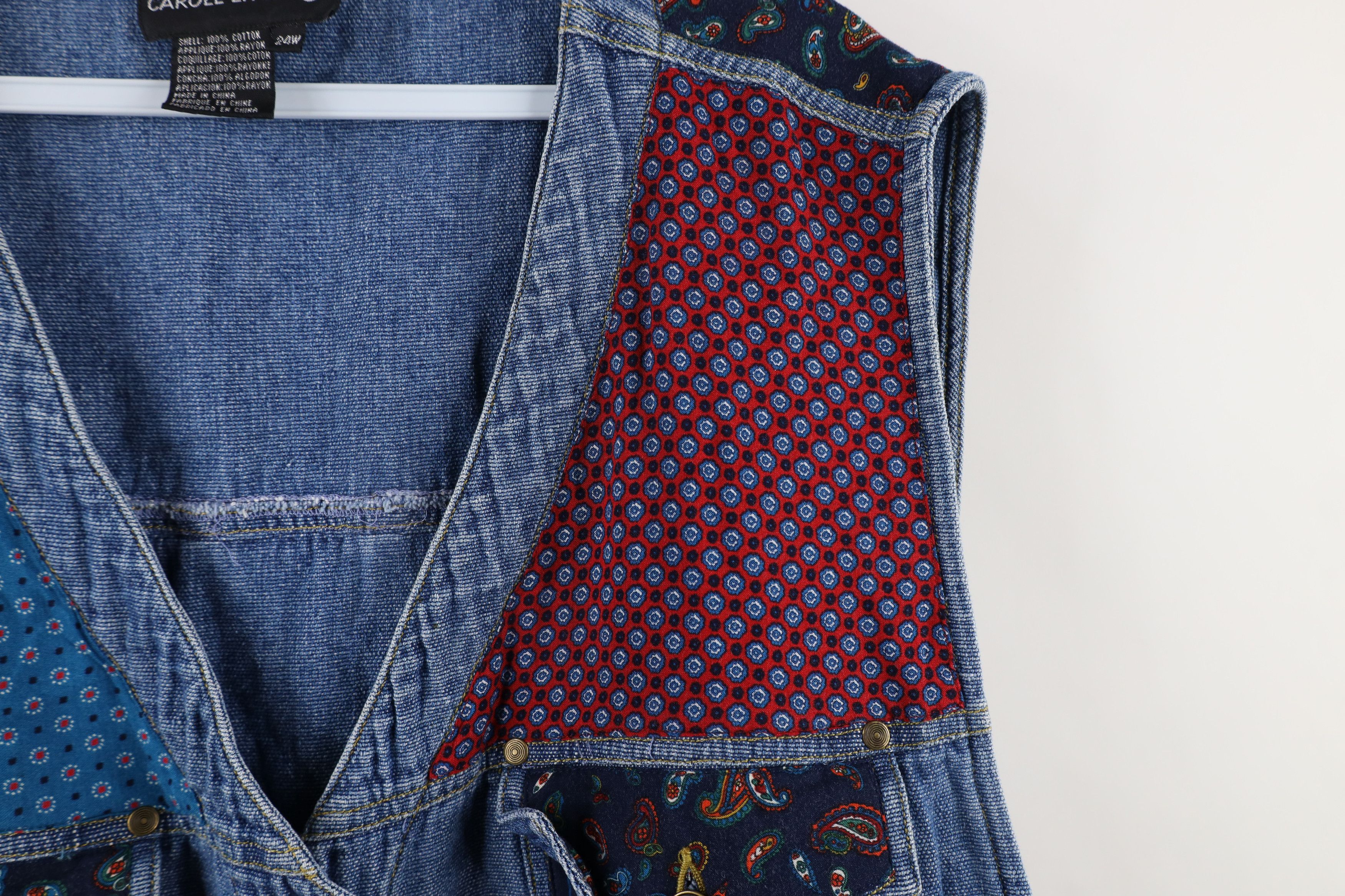 Vintage Vintage 90s Streetwear Patchwork Denim Button Vest Jacket Size 4XL / US 24-26 - 8 Thumbnail