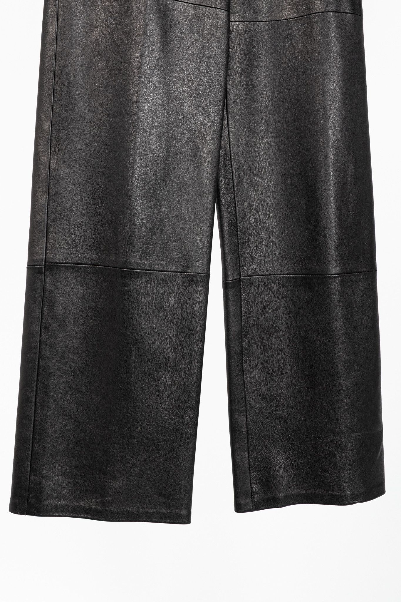 Max Mara Max Mara Black Leather Straight-Leg Pants Size 30" / US 8 / IT 44 - 5 Thumbnail