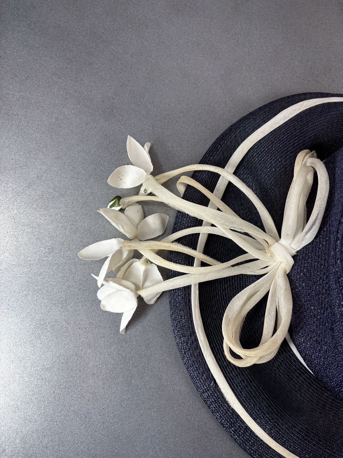 Yves Saint Laurent 1960s Yves Saint Laurent Hat Vintage YSL Straw Cap Floral Size ONE SIZE - 15 Thumbnail