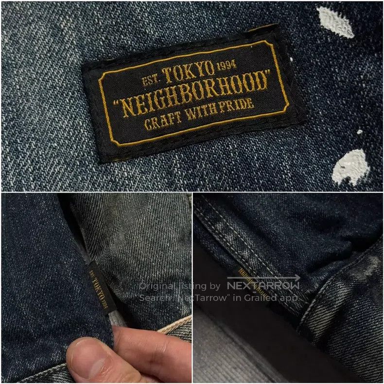Neighborhood Neighborhood 19AW Wool Washed Distressed Splashed Denim Ja Size US L / EU 52-54 / 3 - 5 Thumbnail