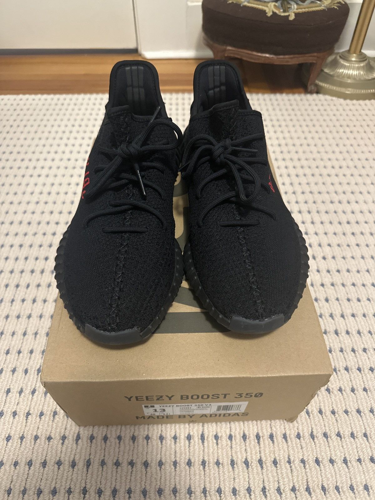 Yeezy Yeezy Boost 350 V2 Black Red Size US 13 / EU 46 - 5 Thumbnail
