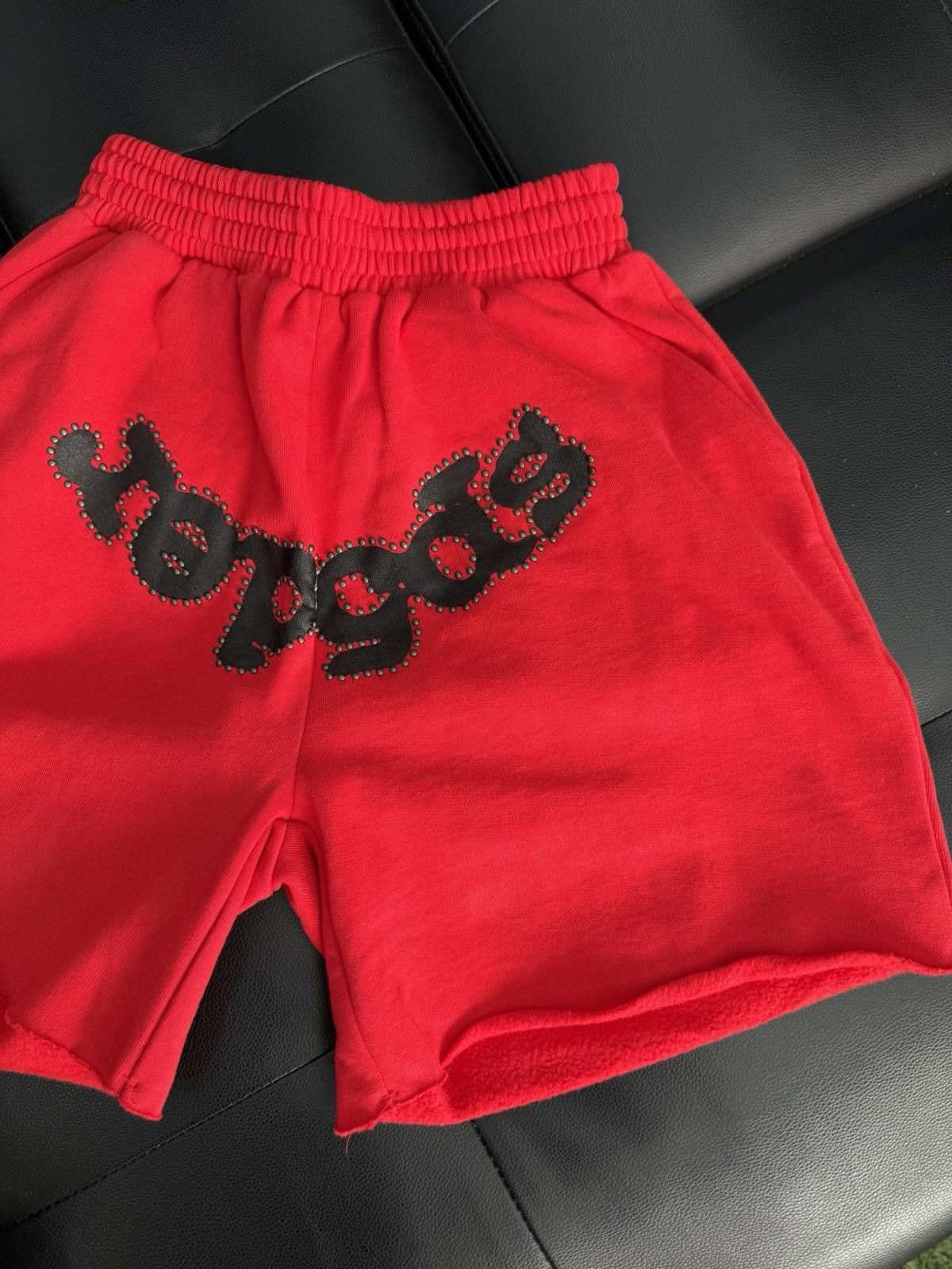 Sp5der Sp5der OG Web V2 Phantom Sweatshort “Red” New Studded (XS) Size US 28 / EU 44 - 2 Thumbnail