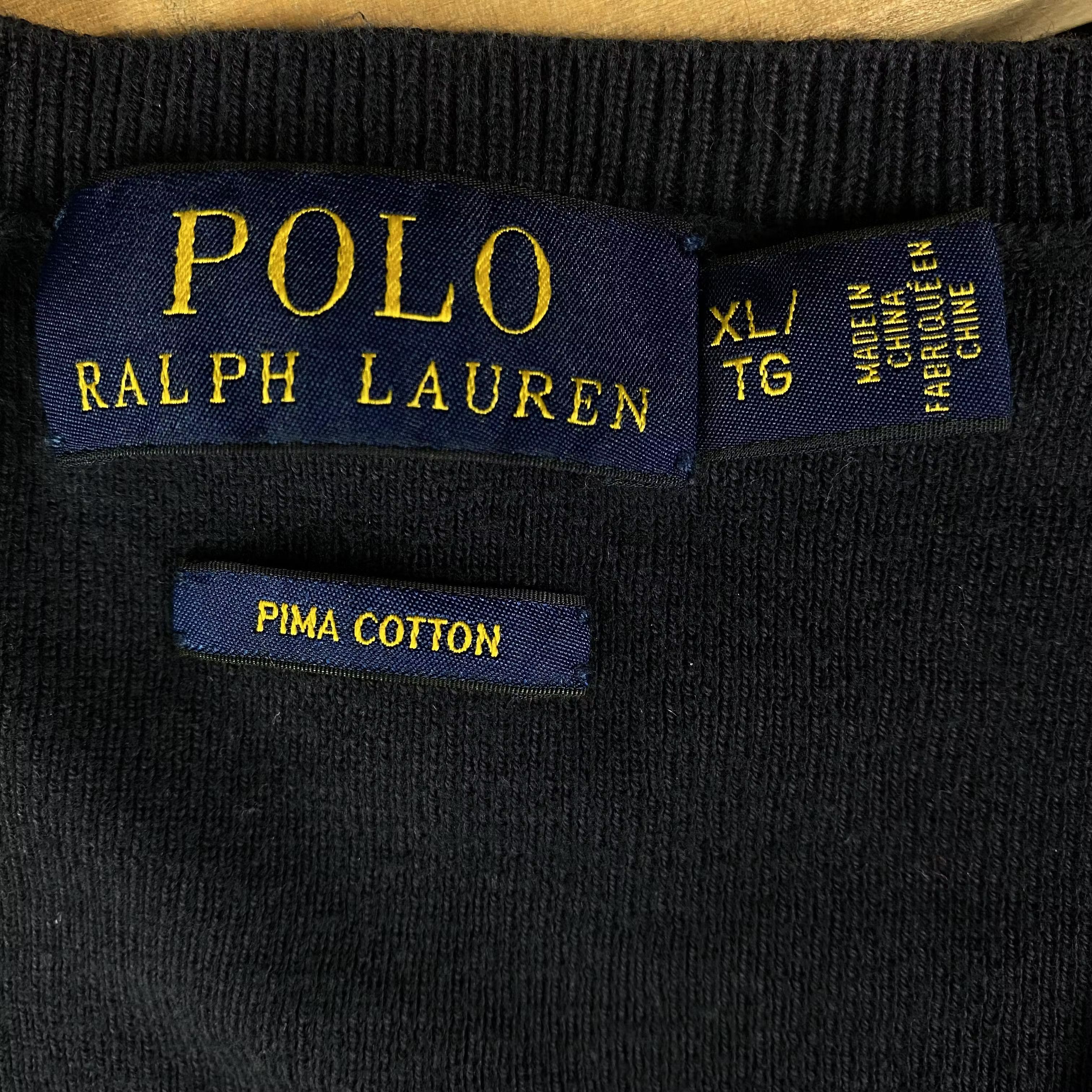 Polo Ralph Lauren × Ralph Lauren Mens Jumper Polo Ralph Lauren Pima Cotton V Neck Size XL Size US XL / EU 56 / 4 - 4 Thumbnail