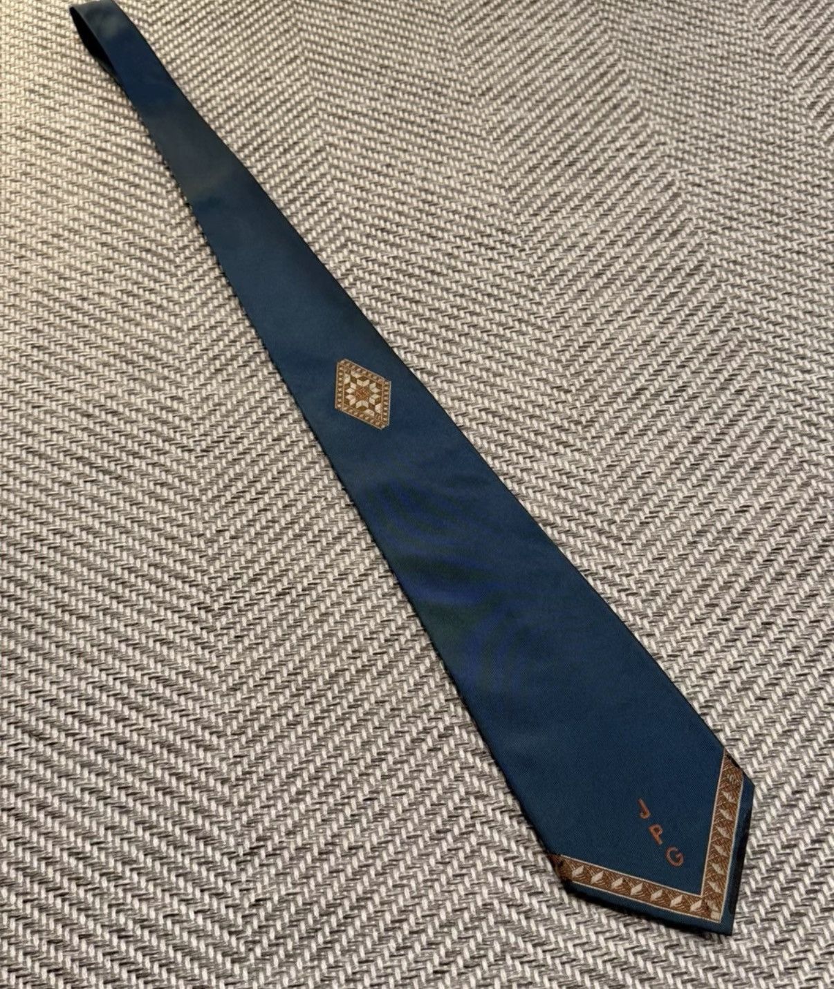 Jean Paul Gaultier Jean Paul Gaultier Blue Base Monogram Corner Tie K23 Size ONE SIZE - 4 Thumbnail