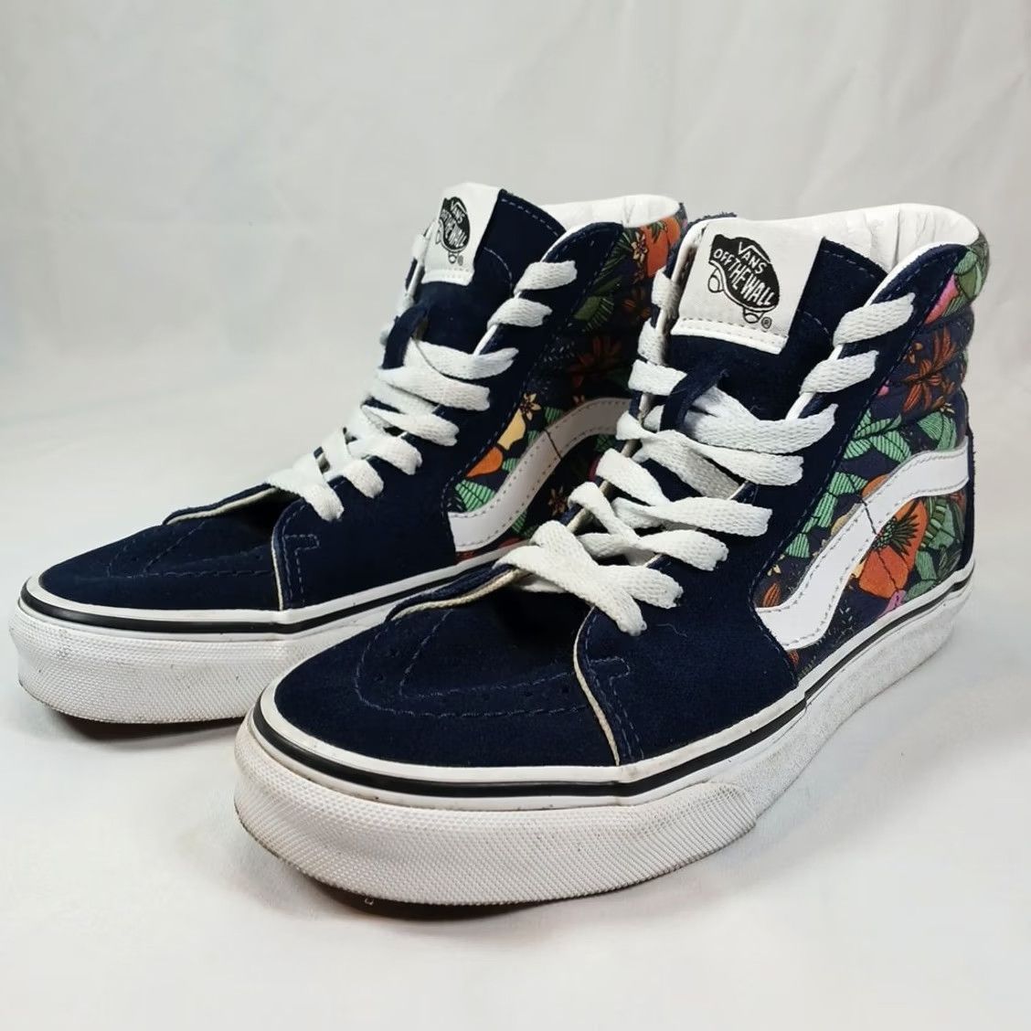 Vans VANS Sk8-Hi High Top Shoes Women’s 5.5 Navy Suede Floral Print Skate Sneakers Size M / US 6-8 / IT 42-44 - 2 Thumbnail