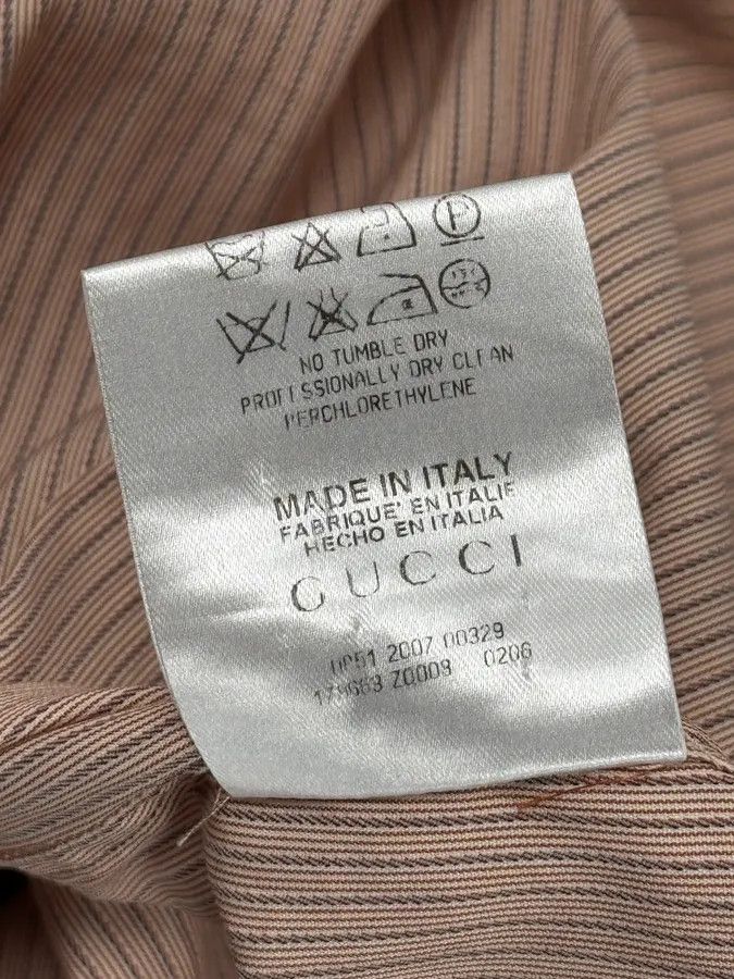 Gucci SS2007 Gucci Apricot Officer Collar Striped Shirt by Frida Giannini Size US M / EU 48-50 / 2 - 11 Thumbnail