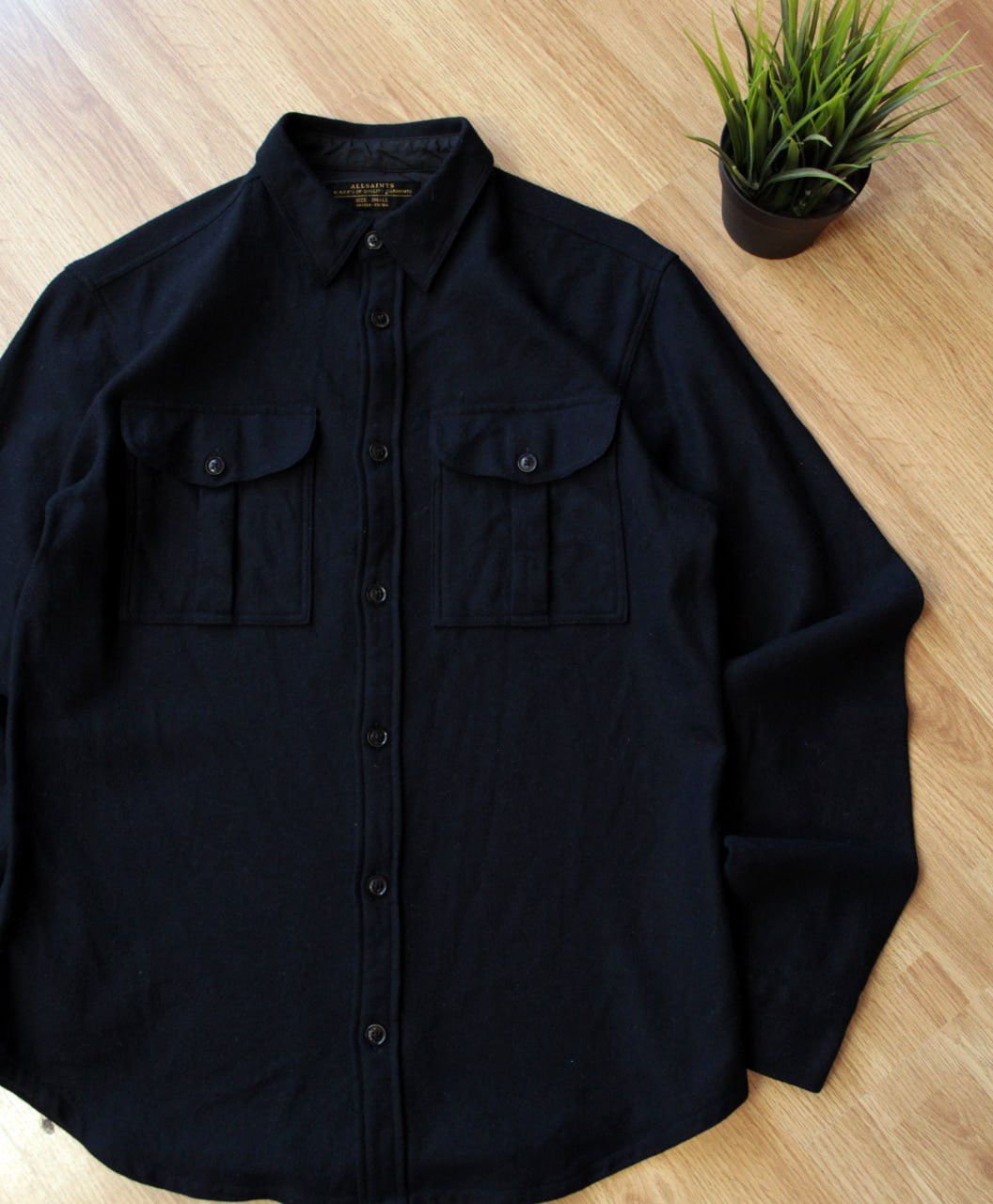 Allsaints 🔥 Allsaints Neward LS Shirt Wool Long Sleeve Button Blue Size US S / EU 44-46 / 1 - 1 Thumbnail