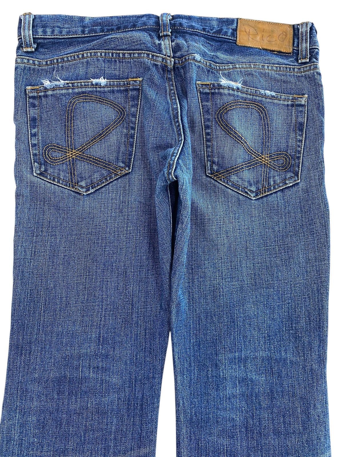 Japanese Brand Blue Wash Distressed Style Flare Jeans