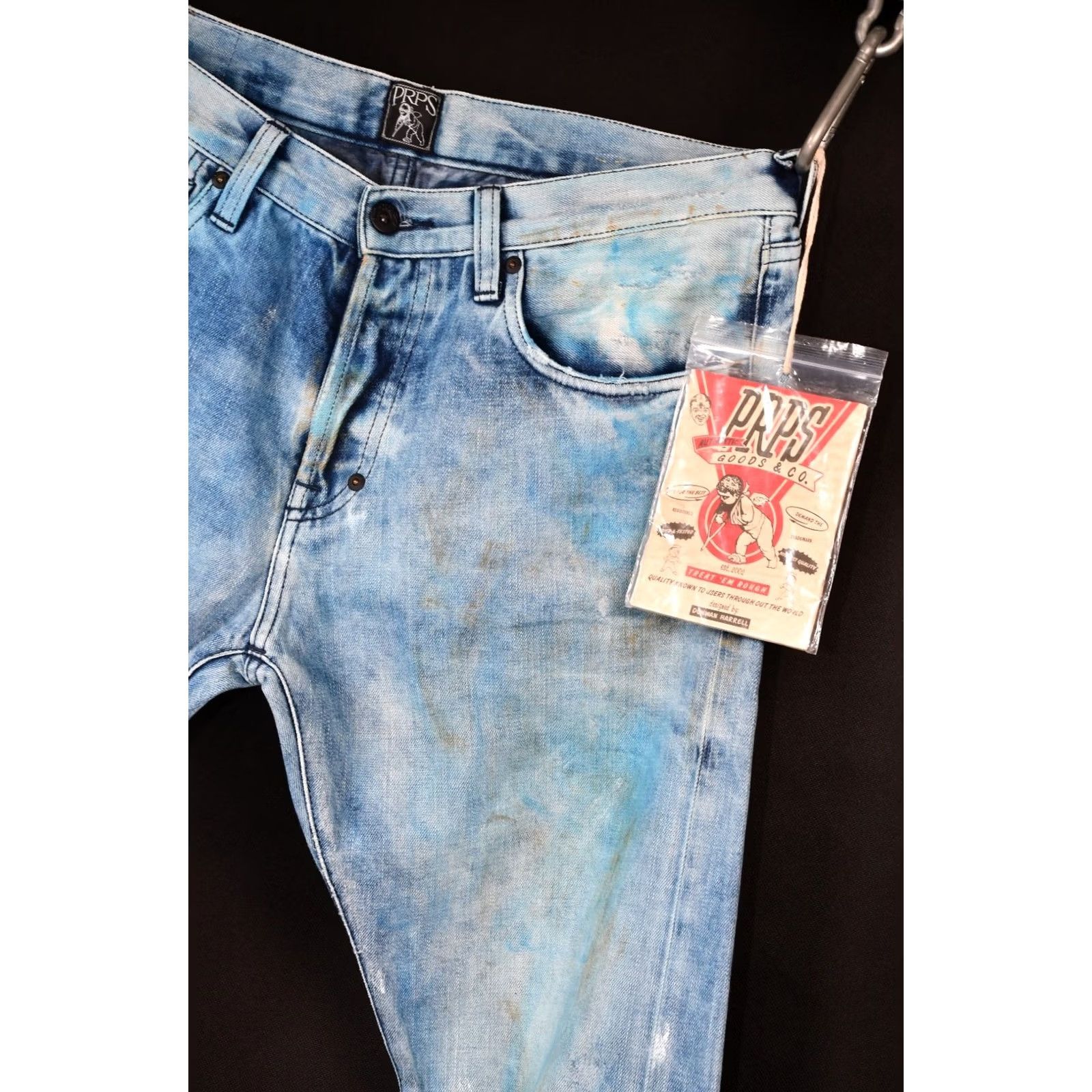 Prps PRPS Demon Jeans Slim Straight Distressed W32 Jeans Mens Slim Regular Blue 34 Inseam 100% Cotton Denim Brand: Prps Pattern: Solid Size US 32 / EU 48 - 4 Thumbnail