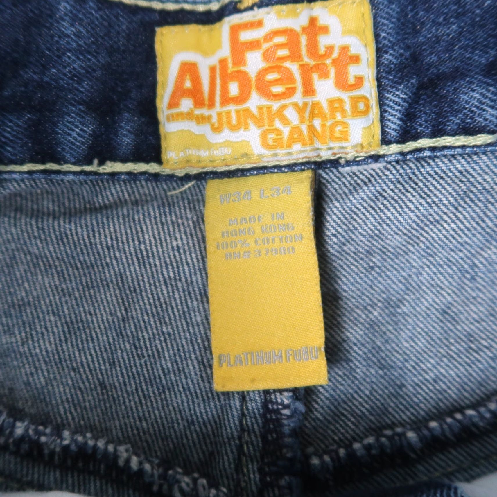 Fubu VINTAGE Platinum FUBU Fat Albert Jeans Mens 34x34 Blue Embroidered Hip Hop 2000s Size US 34 / EU 50 - 5 Thumbnail