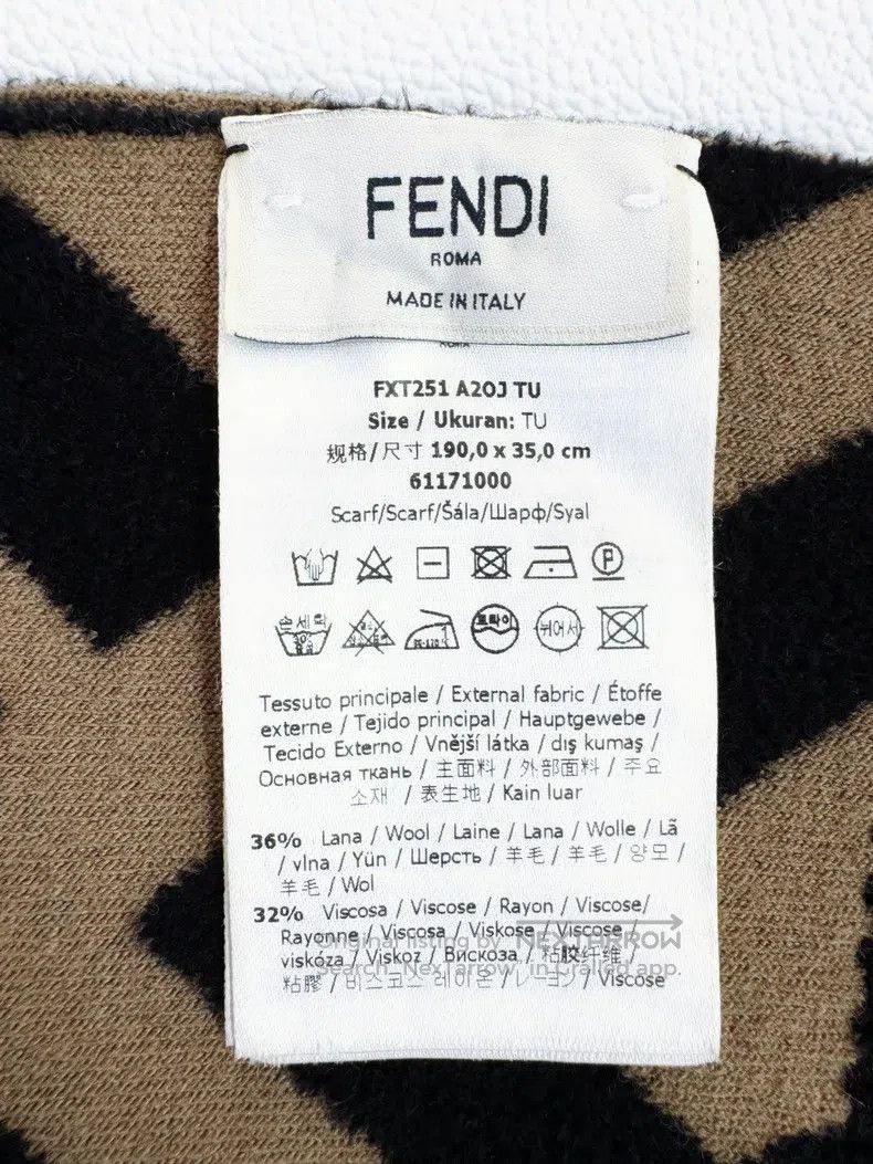 Fendi Fendi size 190*35cm Wool floral scarf Size ONE SIZE - 3 Thumbnail