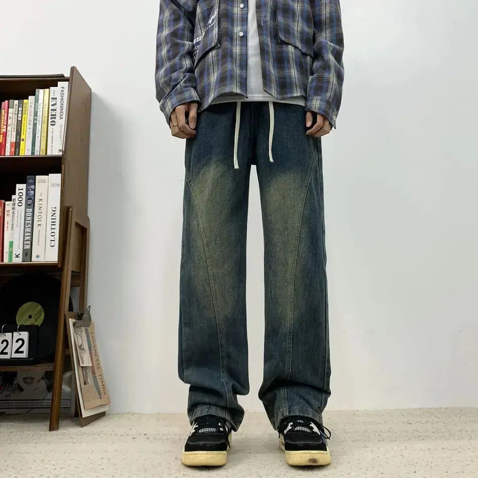 Japanese Brand Retro straight leg wide leg slightly flared jeans Size US 32 / EU 48 - 5 Thumbnail