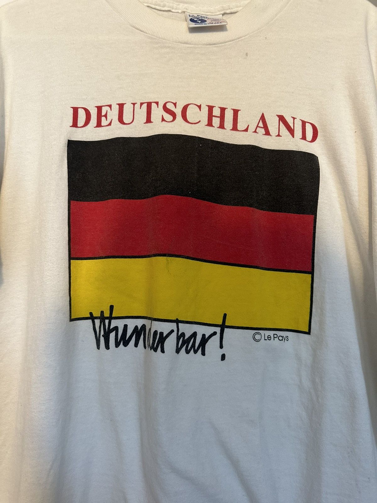 Designer × Vintage Vintage RARE Germany “Greeting Tee” 1990s Size US XL / EU 56 / 4 - 1 Thumbnail