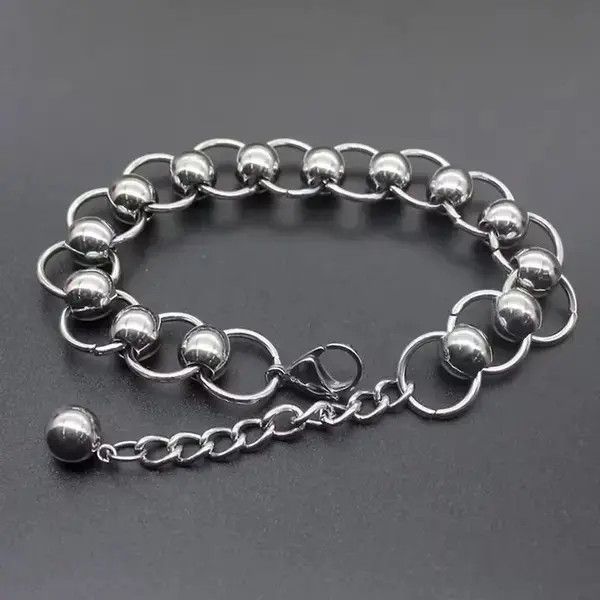 Japanese Brand Ball Chain Bracelet 2000s Chrome Y2K Punk Skater Grunge Size ONE SIZE - 4 Thumbnail