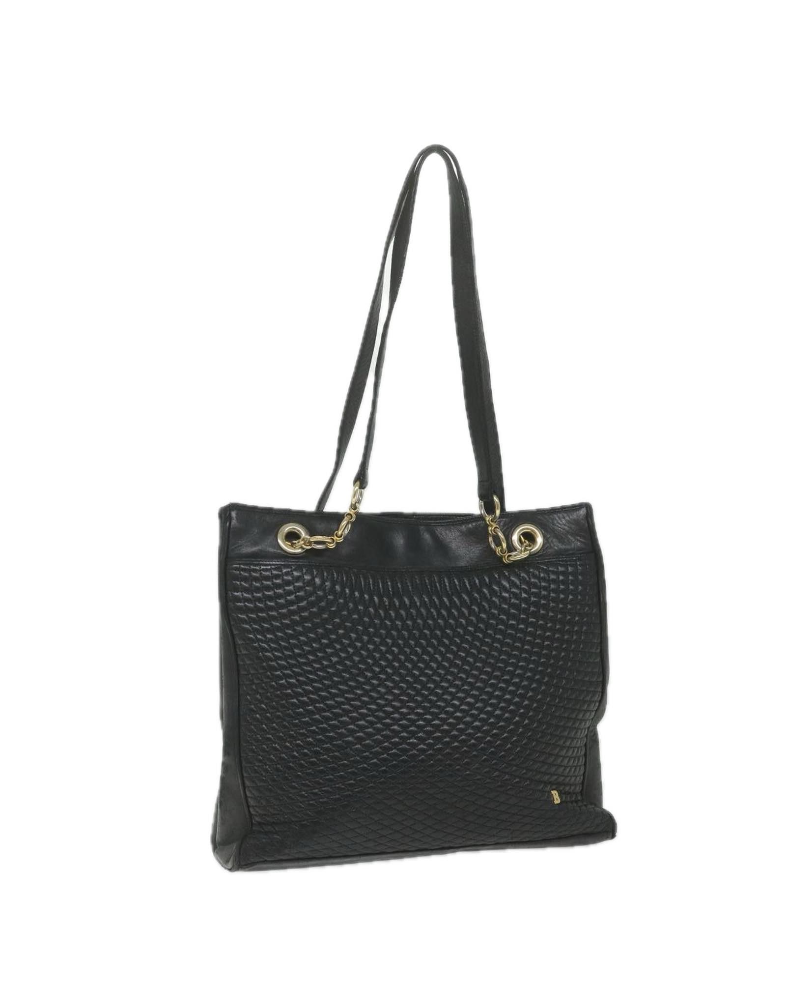 image of Bally Matelasse Leather Shoulder Bag in Black, Women's