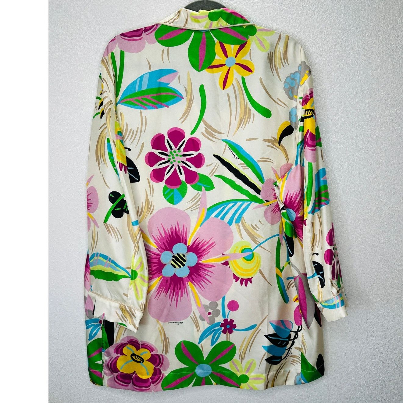 Gucci NWT Gucci Silk Pink Blue Multi Floral Printed Blouse 46 / XL Size XL / US 12-14 / IT 48-50 - 8 Thumbnail