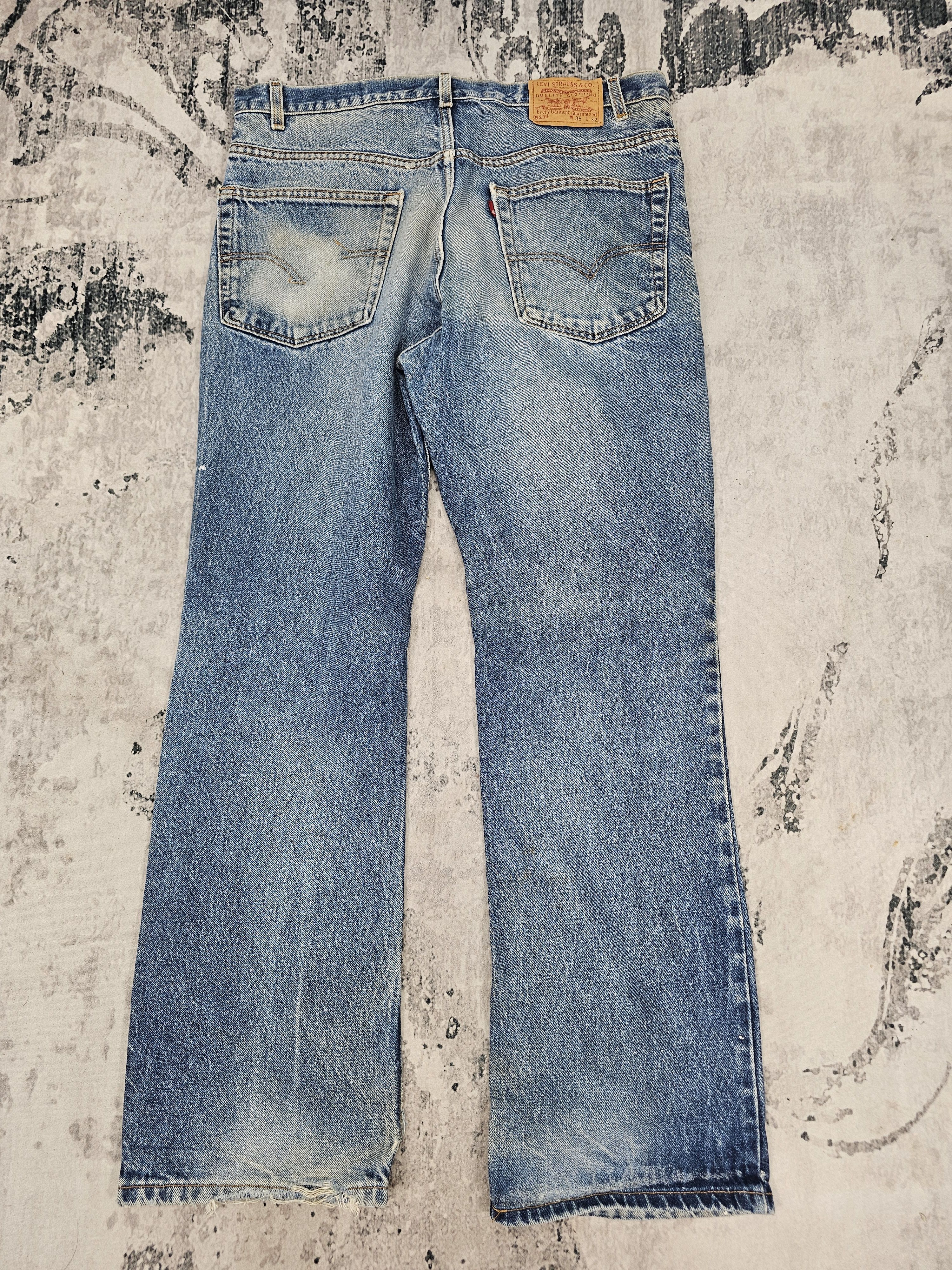 Levi's Vintage Clothing Vtg LEVIS 517 Boot Cut Flare Made In USA Ripped Jeans L0535 Size US 38 / EU 54 - 2 Thumbnail