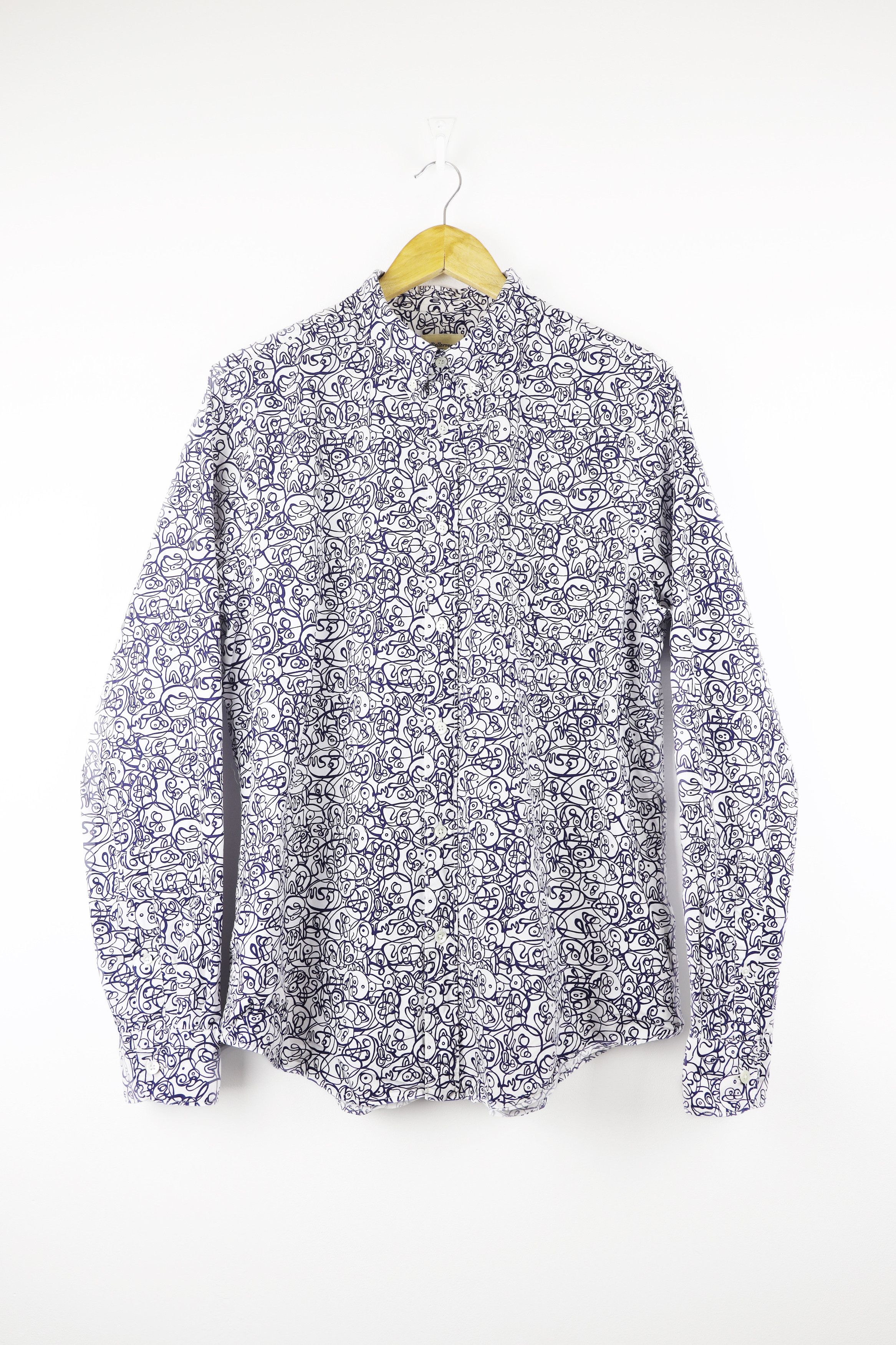 Bellerose Bellerose Mire Abstract Cotton Oxford Shirt Avant Garde Size US XL / EU 56 / 4 - 1 Thumbnail