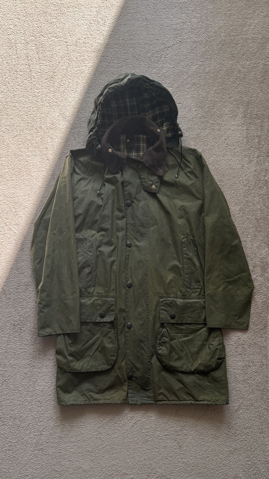 Vintage Barbour Border Waxed Coat Jacket Made in England
