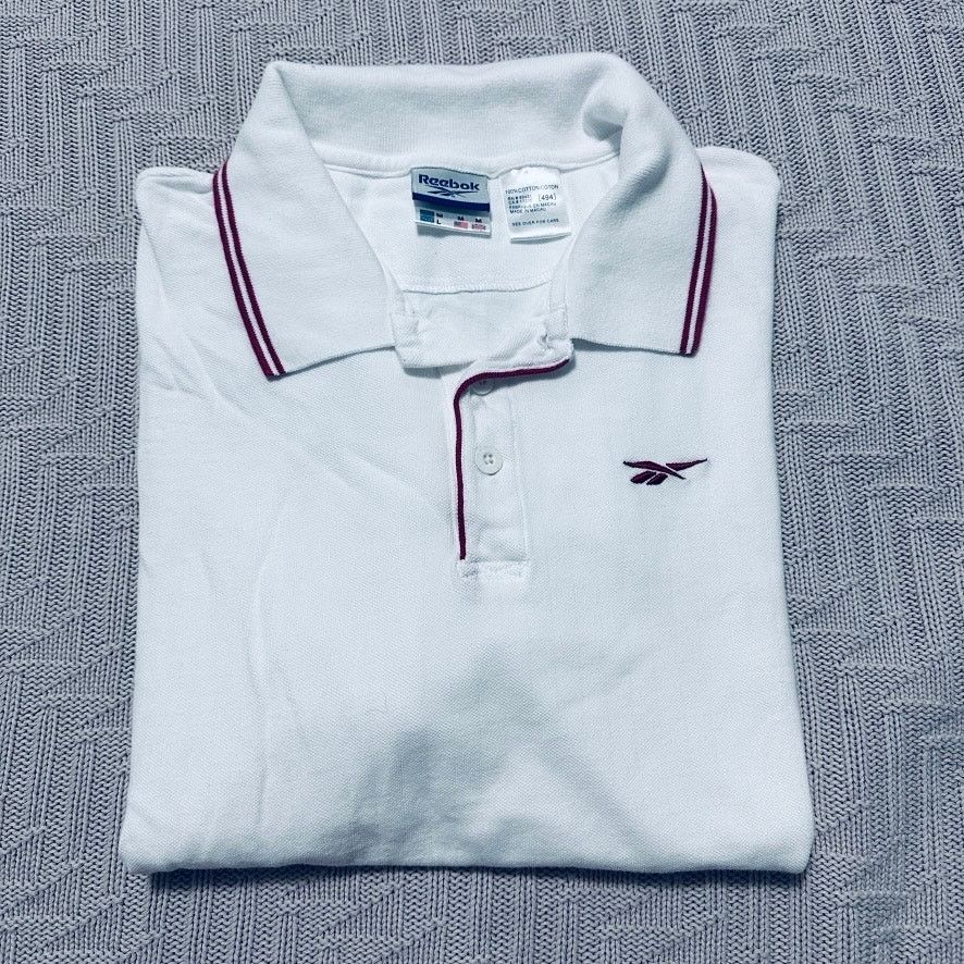 Reebok Vintage Reebok white polo with red stripe Size US M / EU 48-50 / 2 - 1 Thumbnail