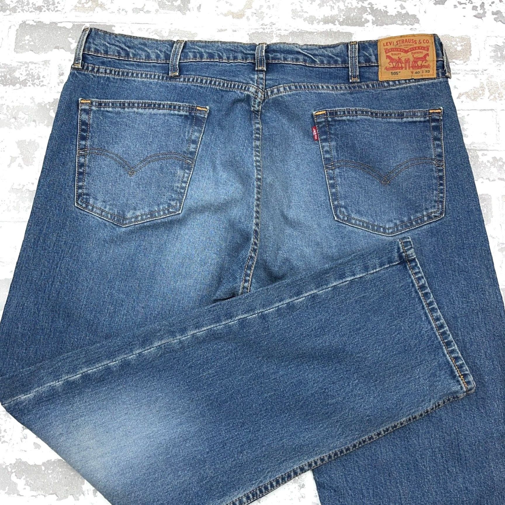 Levi's Levi's 505 Jeans Men Regular Stone Wash Blue 40x32 Straight Fit Denim Waist 40 Inseam 32 Pockets Zip Button Size US 40 / EU 56 - 3 Thumbnail
