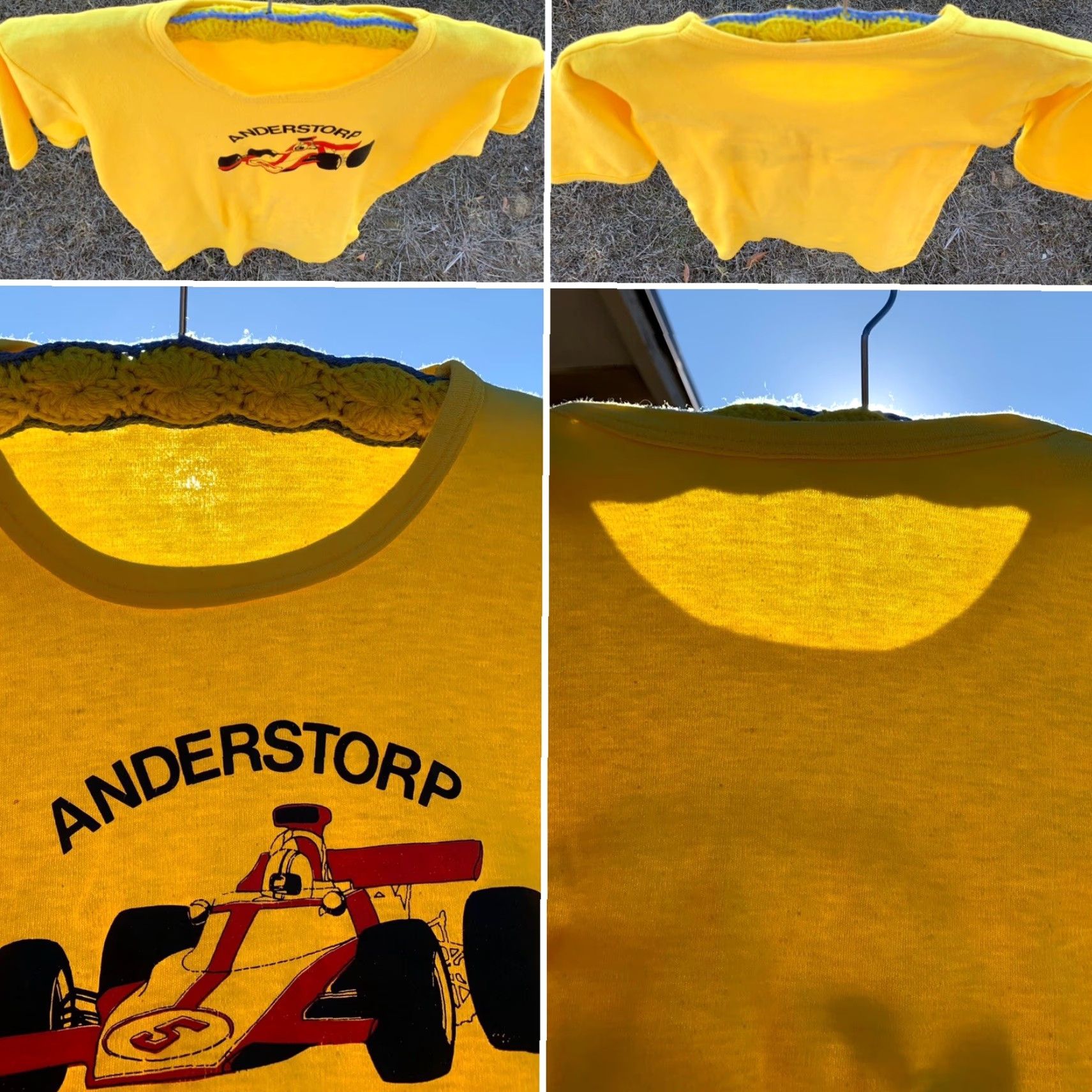 Vintage VINTAGE Anderstorp T Shirt Automotive Racing Race Car Grand Prix Ladies M/L Yellow Retro Short Sleeve Scoop Neck Casual Graphic Print Size M / US 6-8 / IT 42-44 - 4 Thumbnail