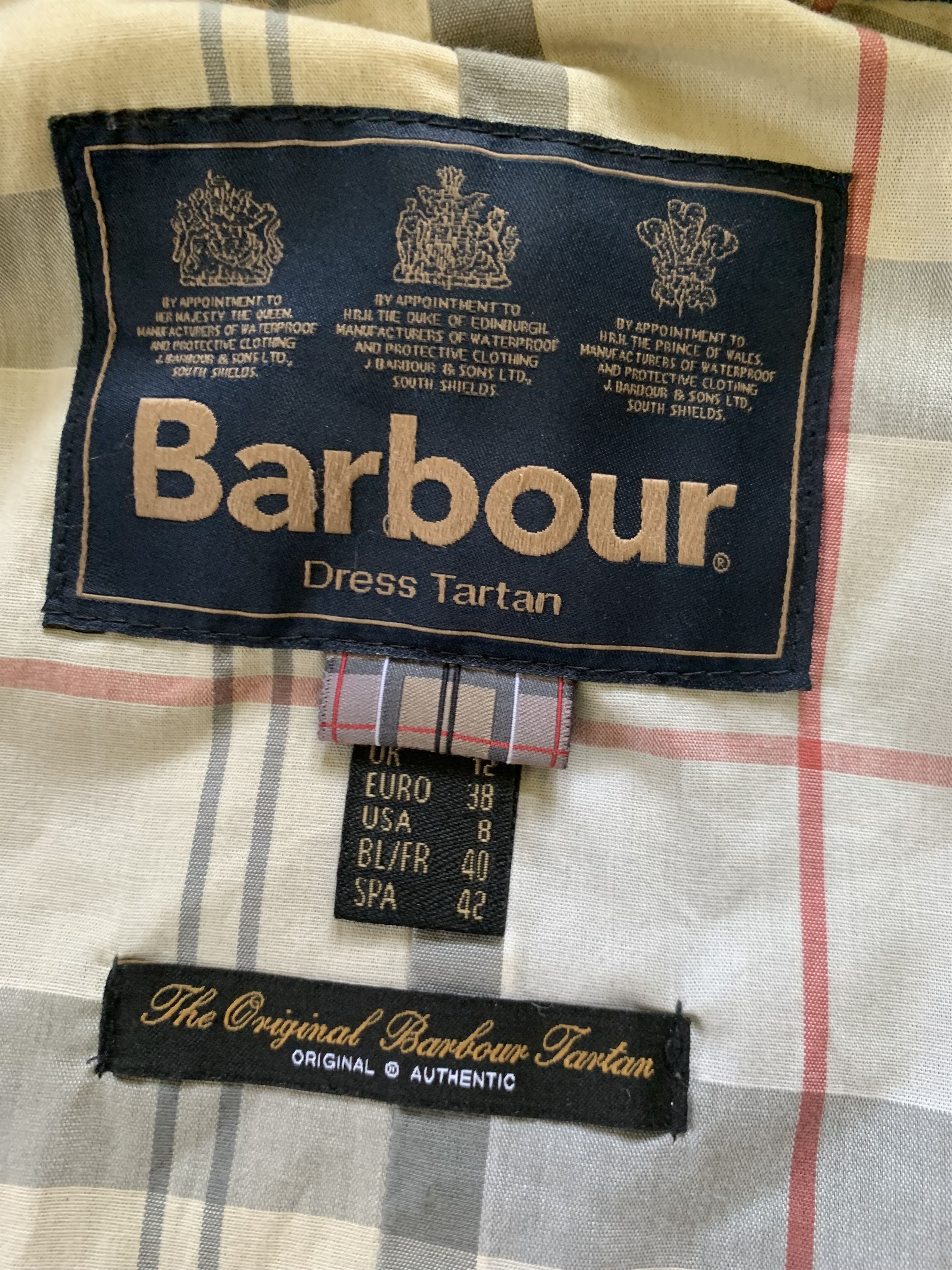 Barbour × Vintage Vintage Barbour Dress Tartan Waxed Women's Jacket Size M / US 6-8 / IT 42-44 - 7 Thumbnail