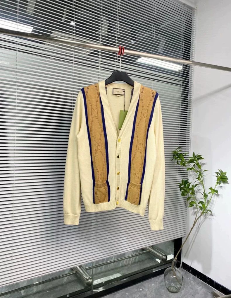 Gucci Gucci Knit Cardigan V-Neck Color-Block Design - dmc Size US L / EU 52-54 / 3 - 1 Thumbnail