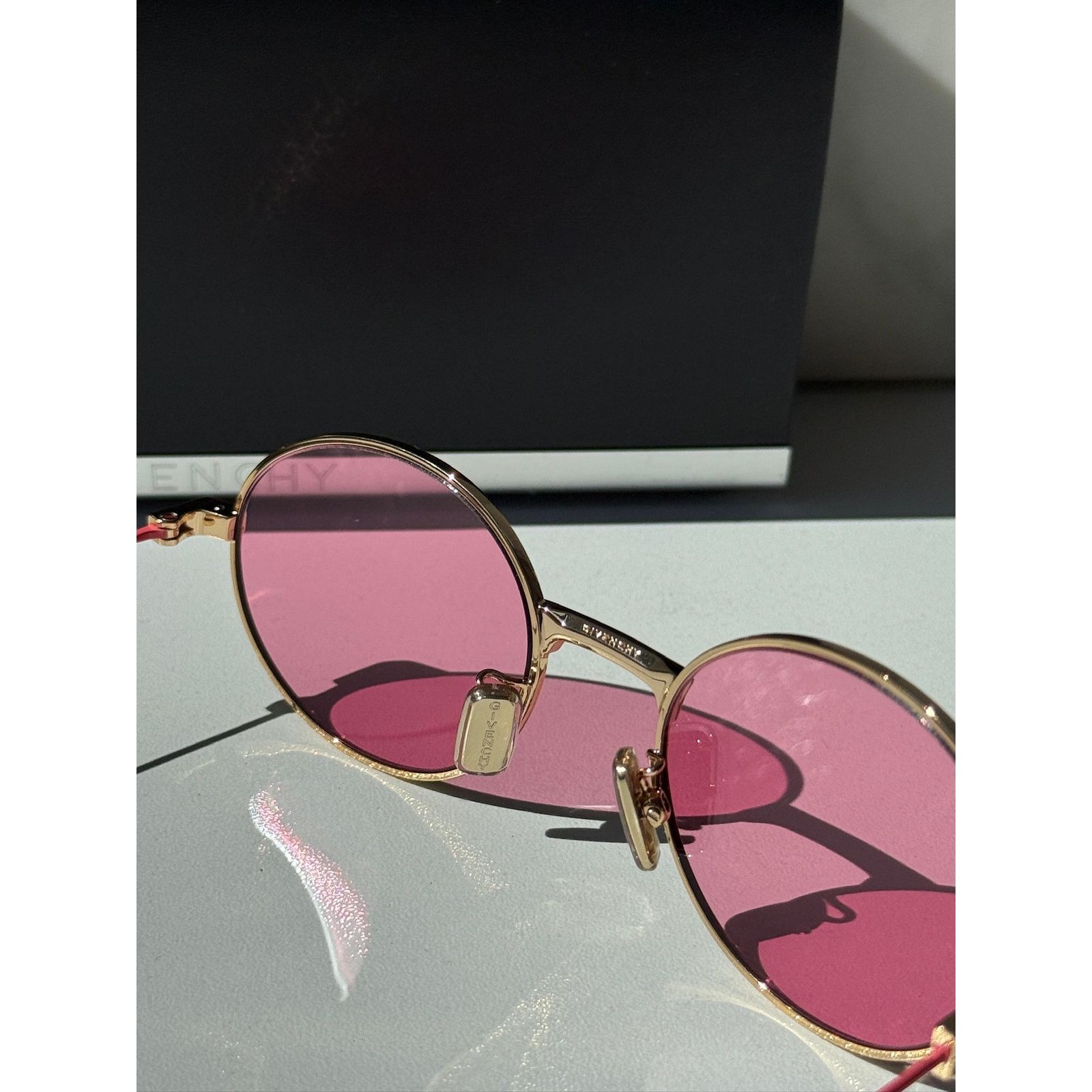 Givenchy NEW Givenchy GV40107U Oval Gold Pink Sunglasses $450 Size ONE SIZE - 3 Thumbnail