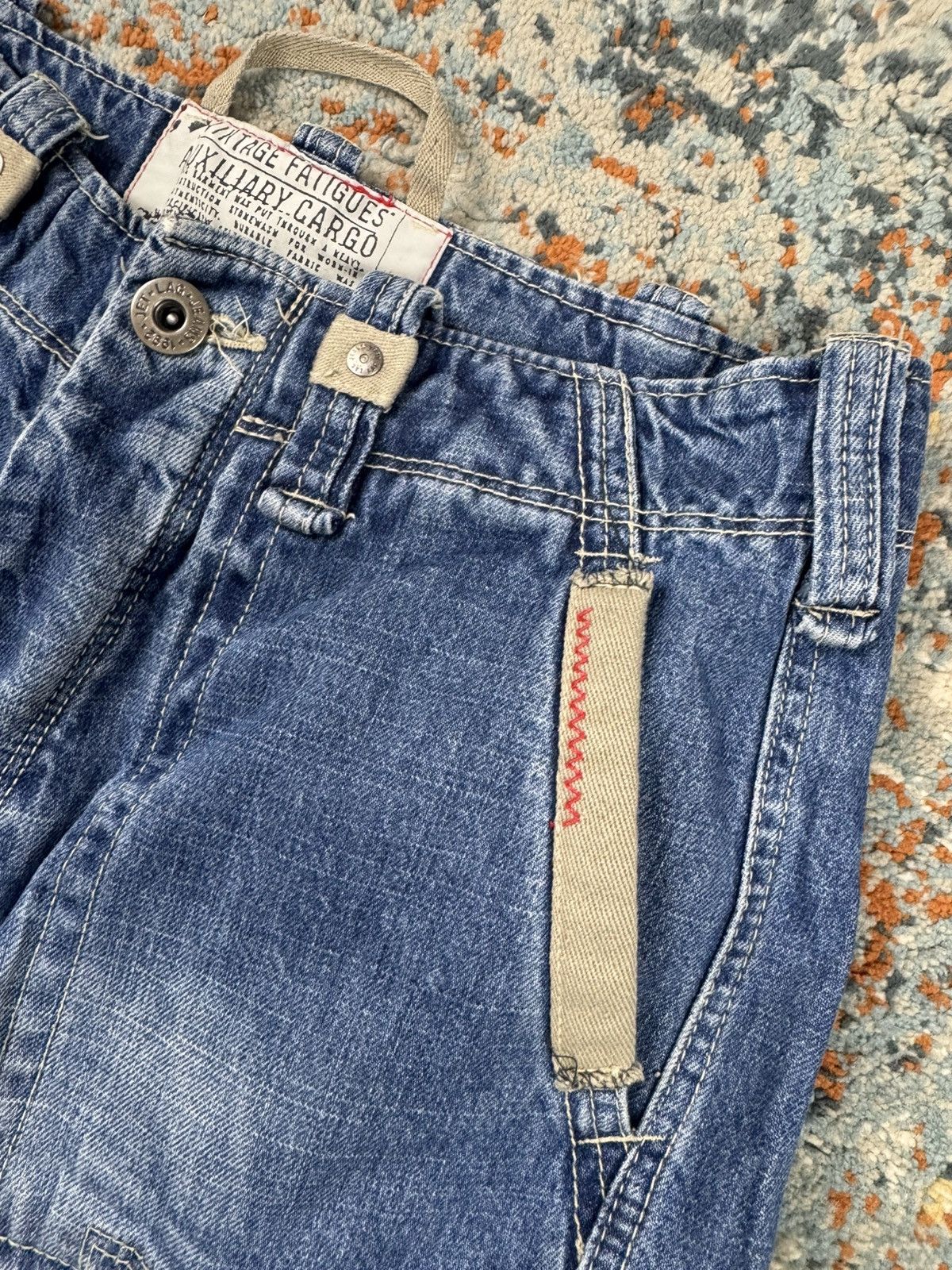 Japanese Brand × Jet Lag × Vintage Vintage y2k Jet Lag crazy cargo denim shorts bondage style Size US 31 - 10 Thumbnail