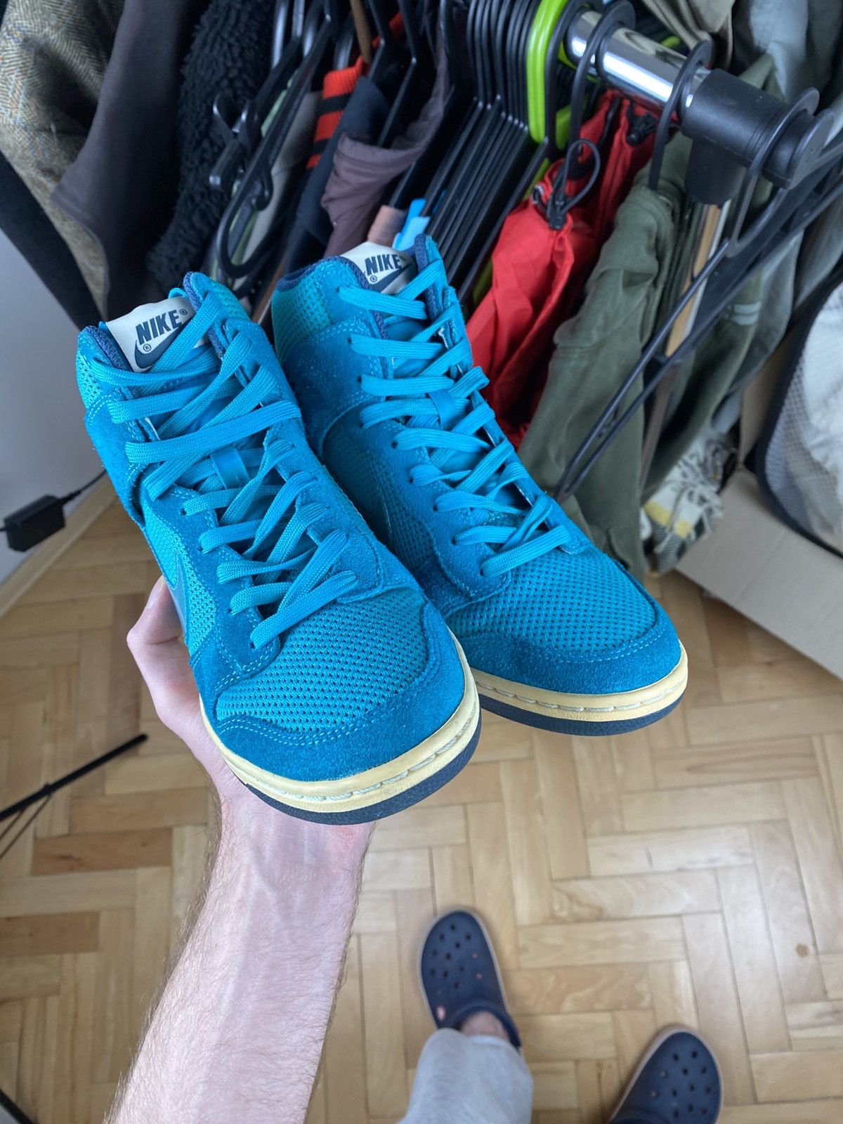 Nike × Vintage Vintage blue Hi-top Nike Dunk sneakers Size US 7.5 / IT 37.5 - 3 Thumbnail