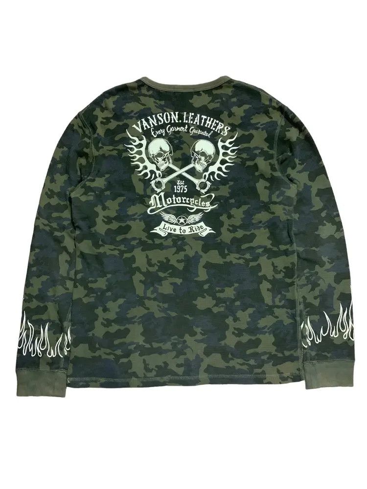 Vanson Leathers Vason leathers camo wrench flame skull vintage Size US XL / EU 56 / 4 - 1 Thumbnail