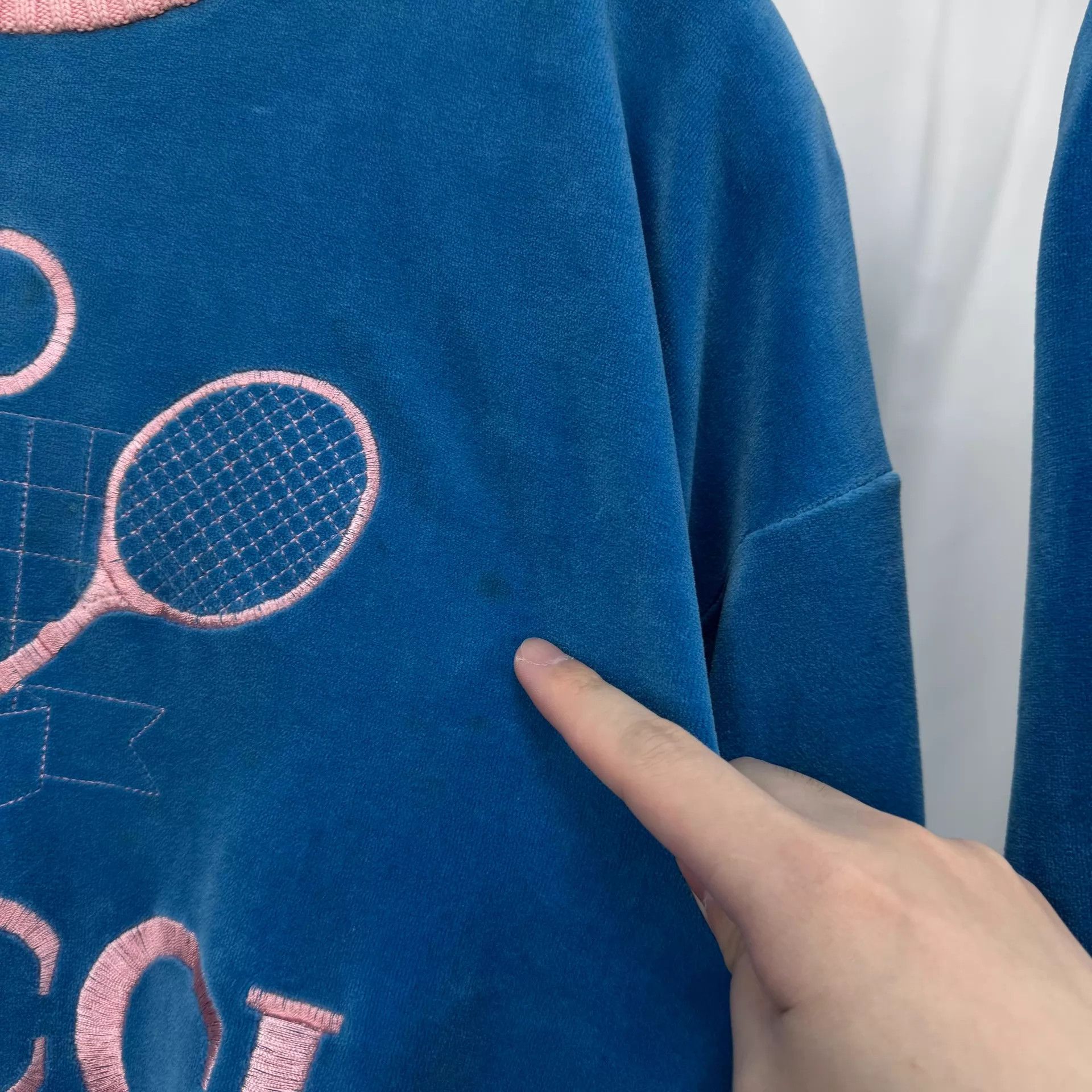 Gucci Gucci Blue Velvet Racket Embroidered Set Women's XXS 98 New Size XXS / US 00 / IT 34 - 3 Thumbnail
