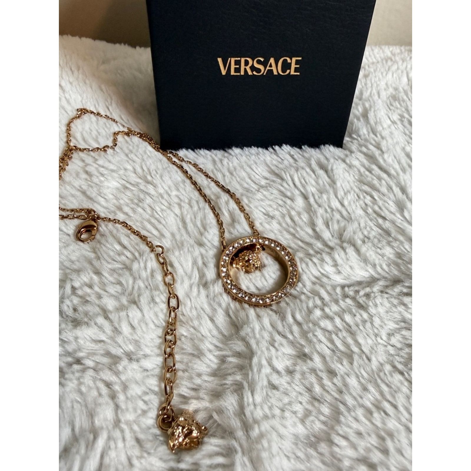 Versace Versace bronze Gold Crystal Medusa Circle Necklace Size ONE SIZE - 1 Thumbnail