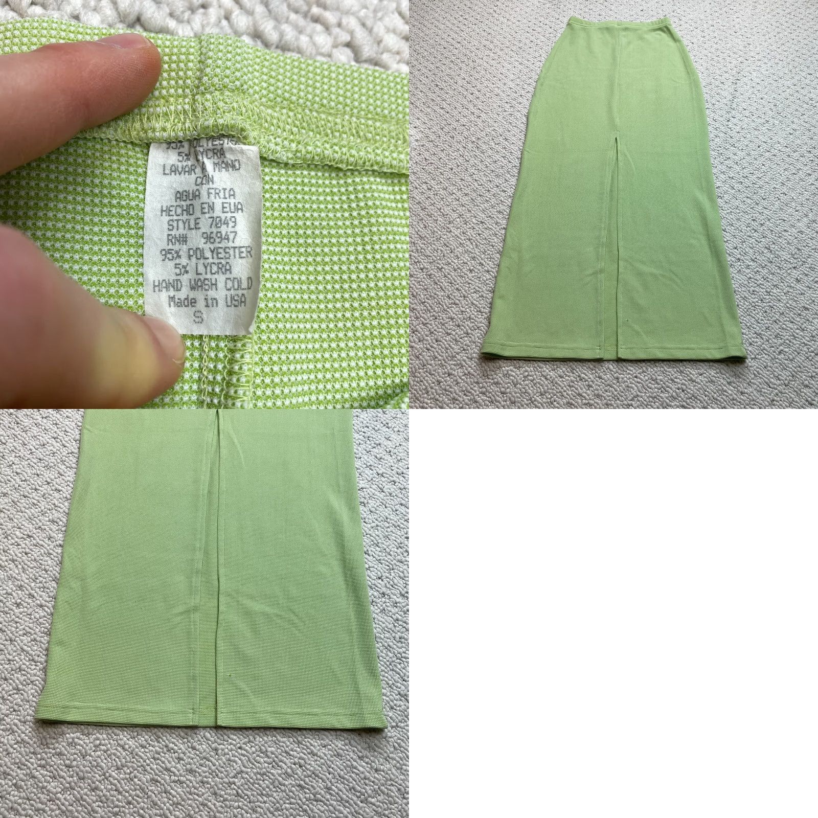 Vintage VINTAGE The Original Maxi Skirt Womens S Green Stretch Elastic Waist Long Polyester Skirt Women Green Maxi Vintage Size 28" / US 6 / IT 42 - 8 Thumbnail