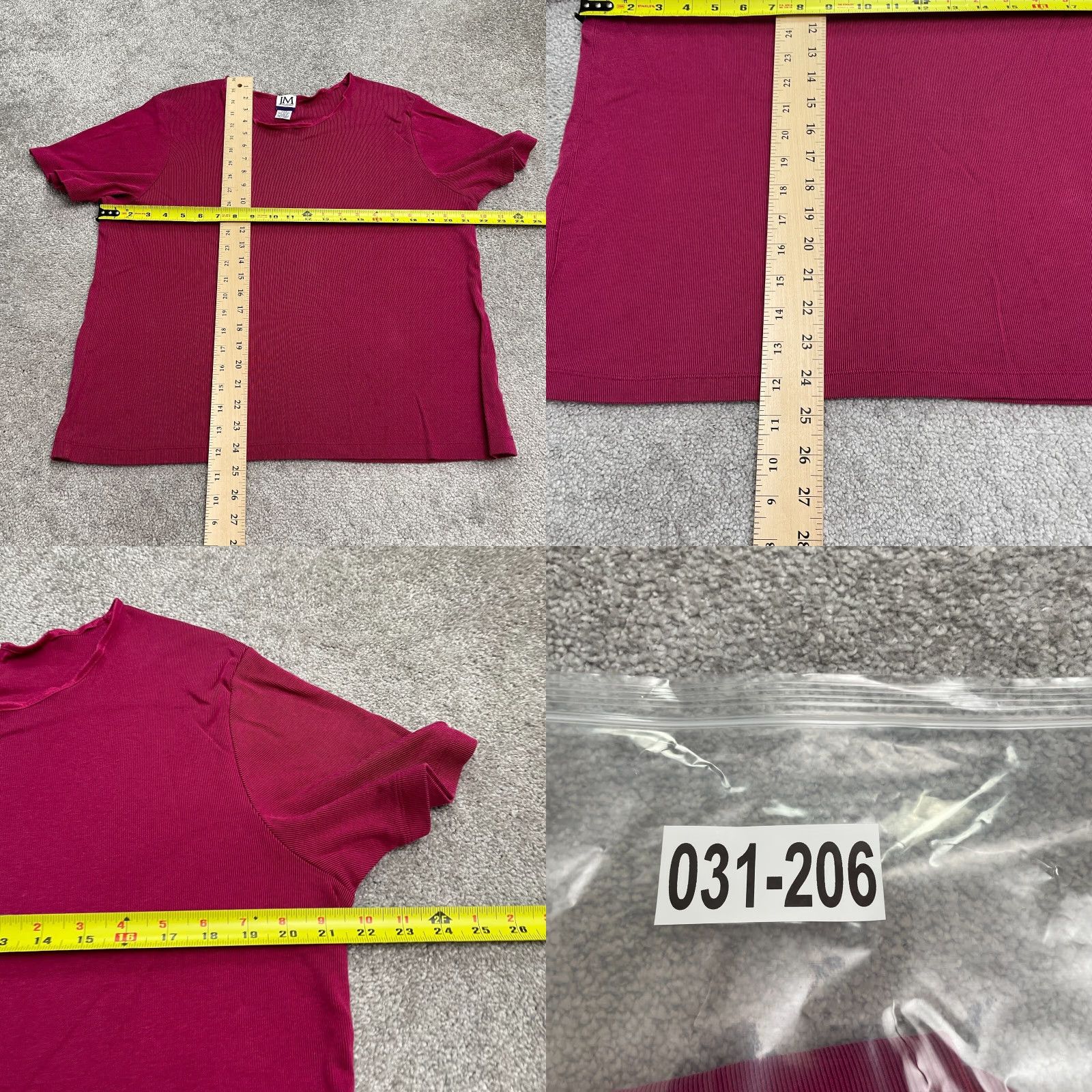 JM Collection JM Collection Basic T-Shirt Womens Large Red Crew Neck Short Sleeve Casual Size L / US 10 / IT 46 - 8 Thumbnail