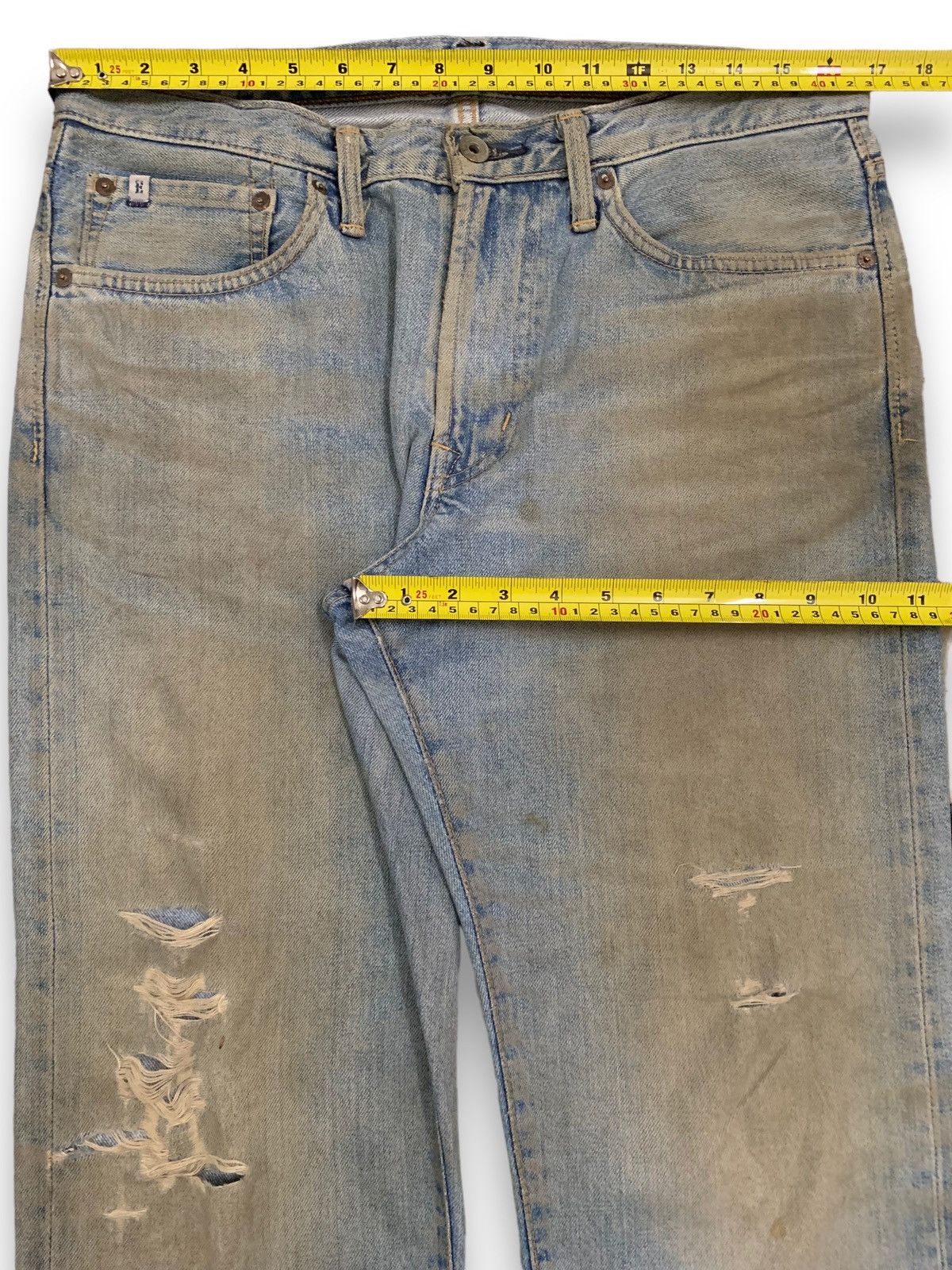 Edwin Vintage Y2K Edwin Dirt Mud Washed Loose Fit Distressed Jeans Size US 33 - 15 Thumbnail