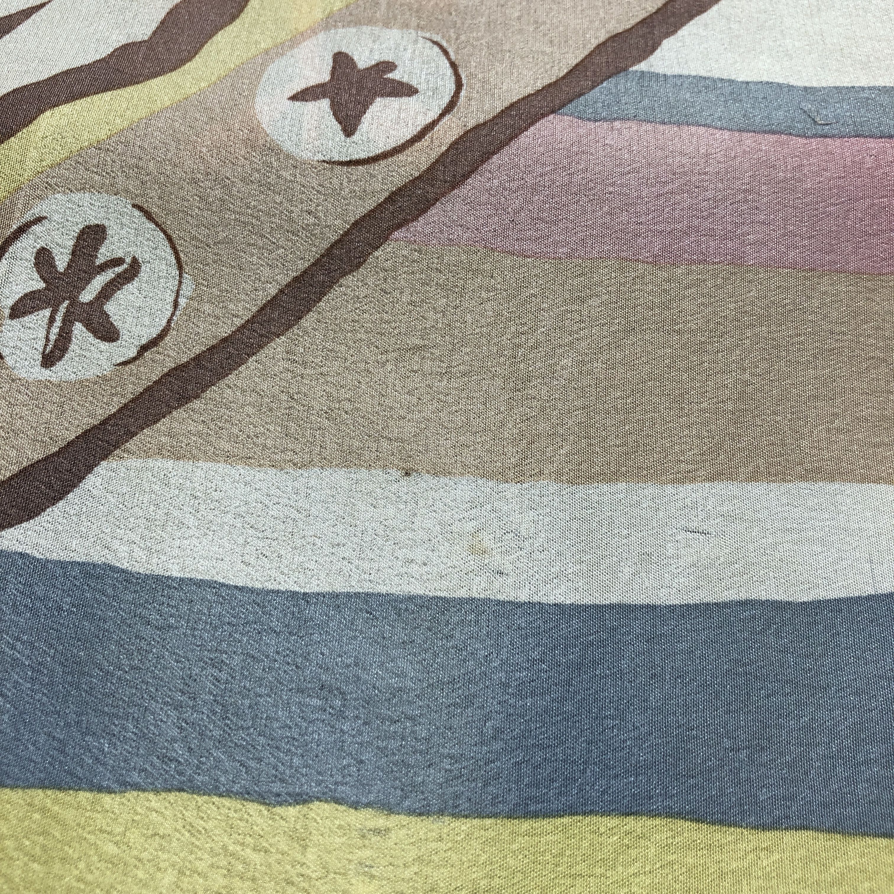 Vintage Abstract Design Silk Scarf M1095 Size ONE SIZE - 6 Thumbnail