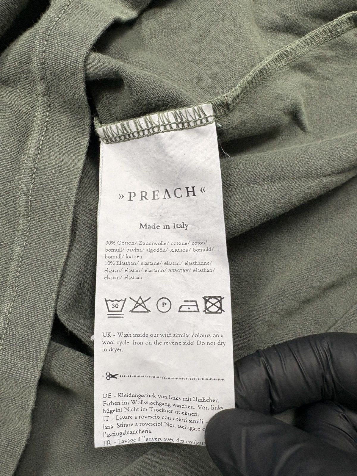 Preach Preach Asymmetrical Long Sleeve Olive Green Top Avant Garde Size M / US 6-8 / IT 42-44 - 9 Thumbnail