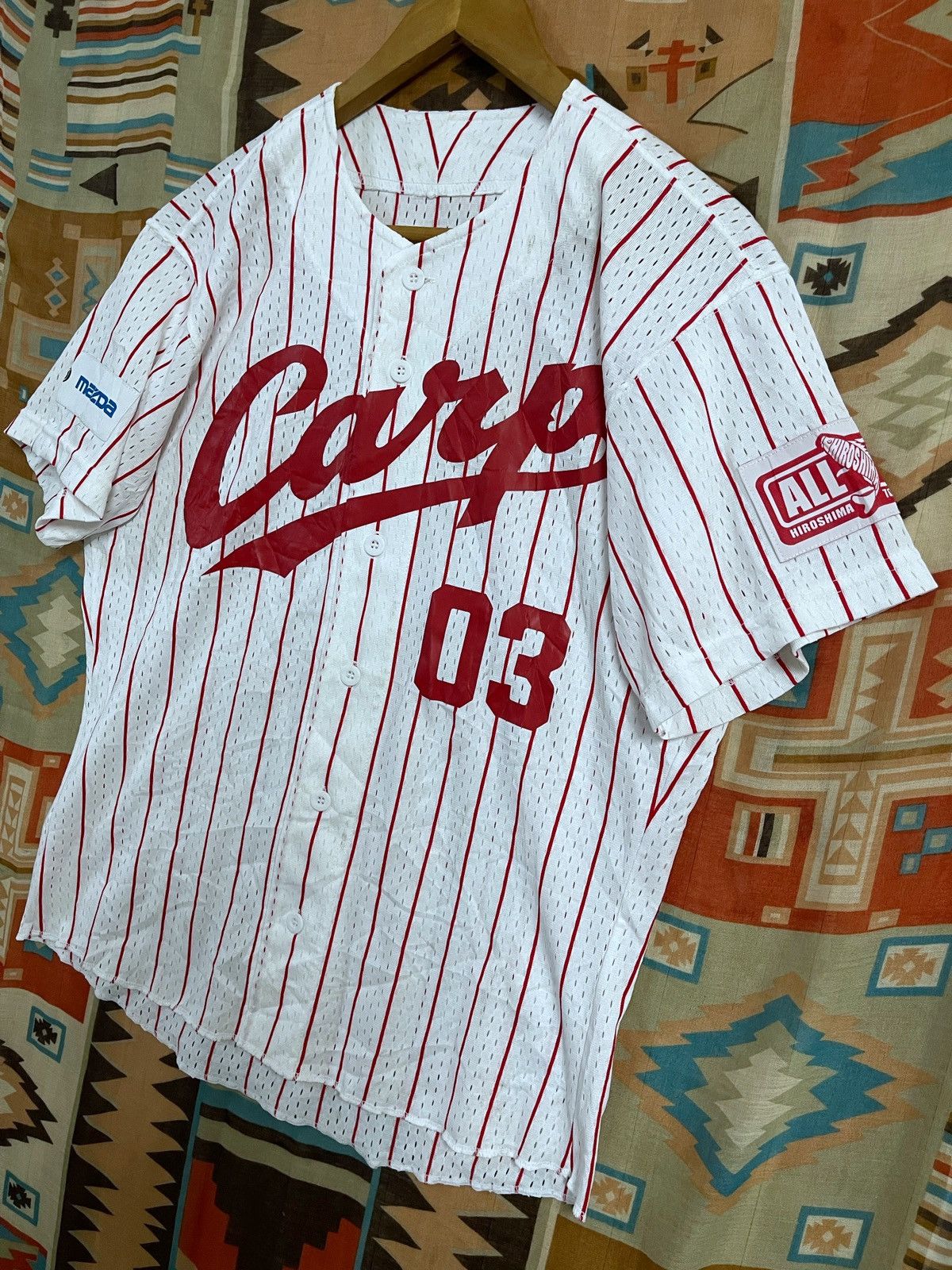 Mizuno × Vintage Vintage Baseball Jersey J League Hiroshima Carp M Mazda Rare Size US M / EU 48-50 / 2 - 3 Thumbnail