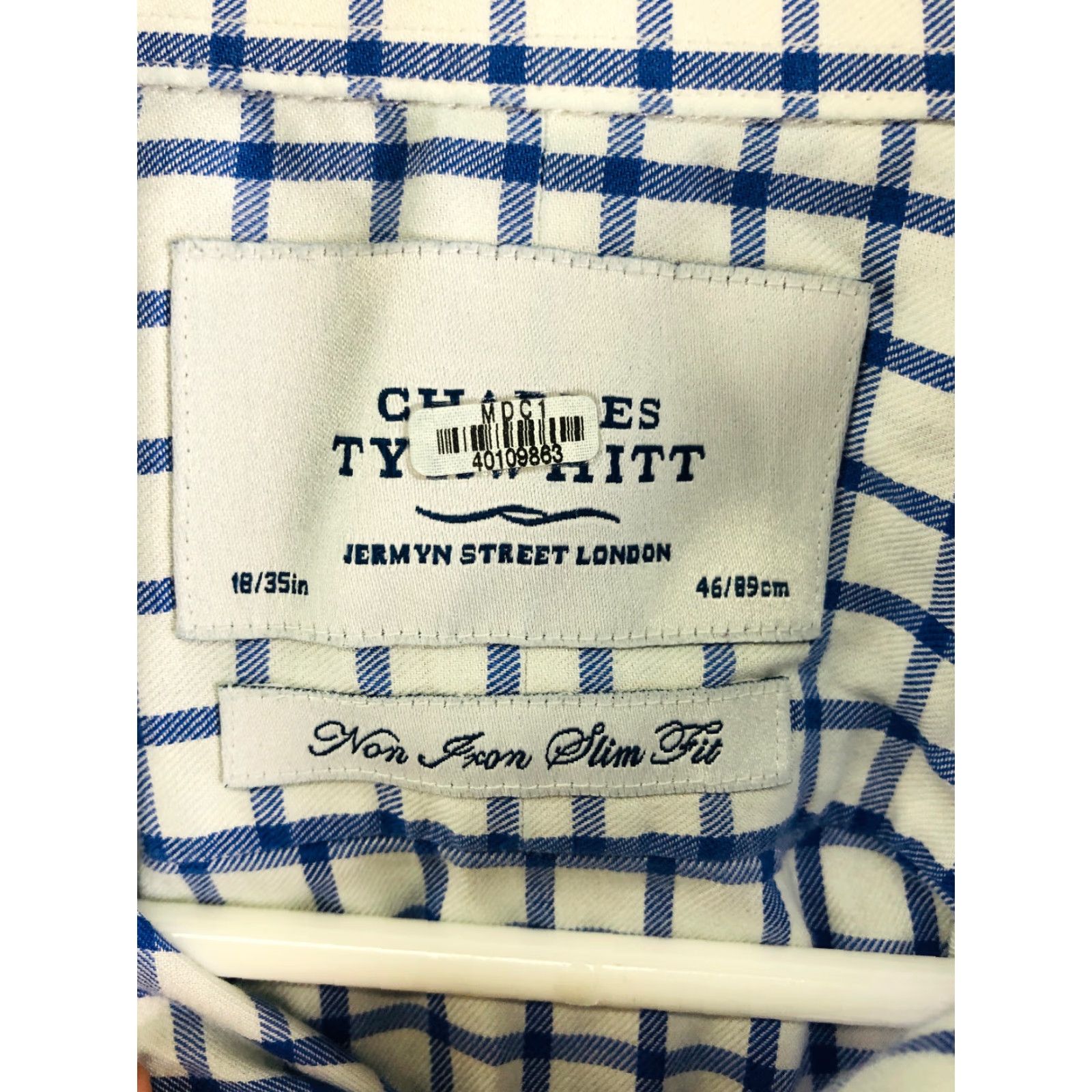 Charles Tyrwhitt Charles T Mens Shirt Button-Up Classic Blue Striped Long Sleeve 18 35 Button-Down Collared Shirt Men Regular Size US XXL / EU 58 / 5 - 6 Thumbnail