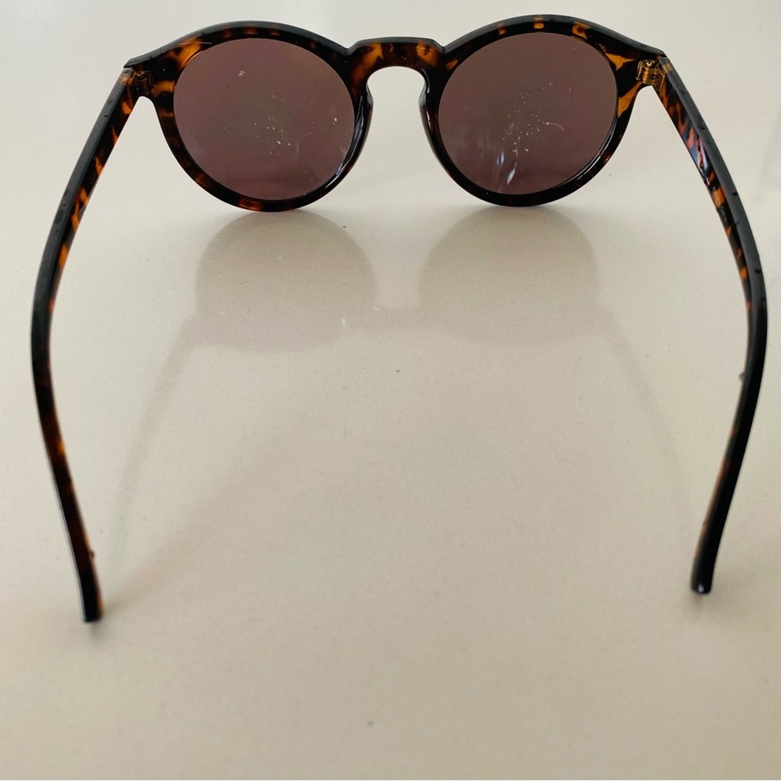 Nordstrom Round Black Brown Tan Tortoiseshell Plastic Blue Sunglasses Size ONE SIZE - 8 Thumbnail