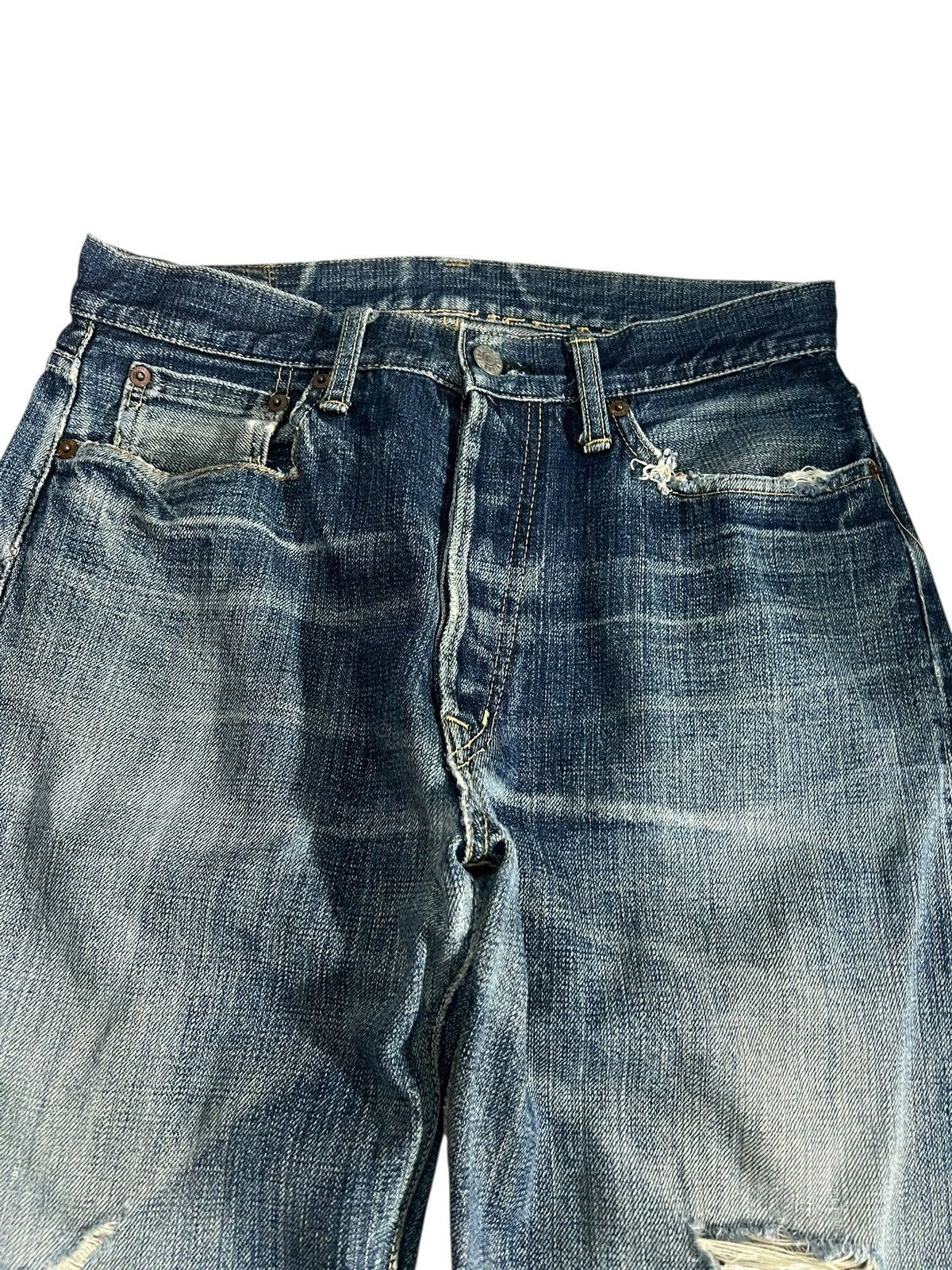 OMNIGOD Vintage Selvedge Omnigod Distress Faded Jean Size US 29 - 3 Thumbnail