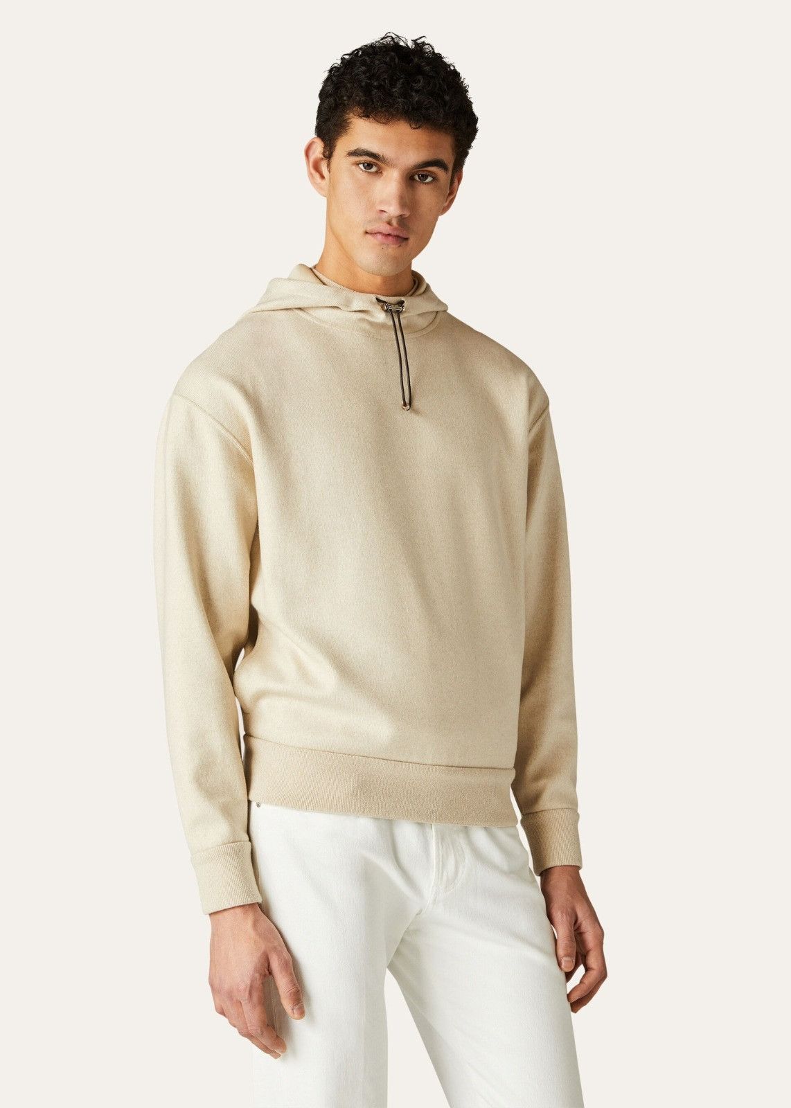 Loro Piana o1srvl11e1224 Oversized Drop-Shouldered Hoodie in Beige Size US M / EU 48-50 / 2 - 3 Thumbnail