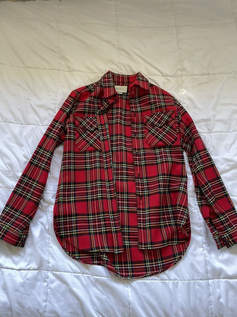 image of Gucci Flannel 44 (Small) in Red, Men's