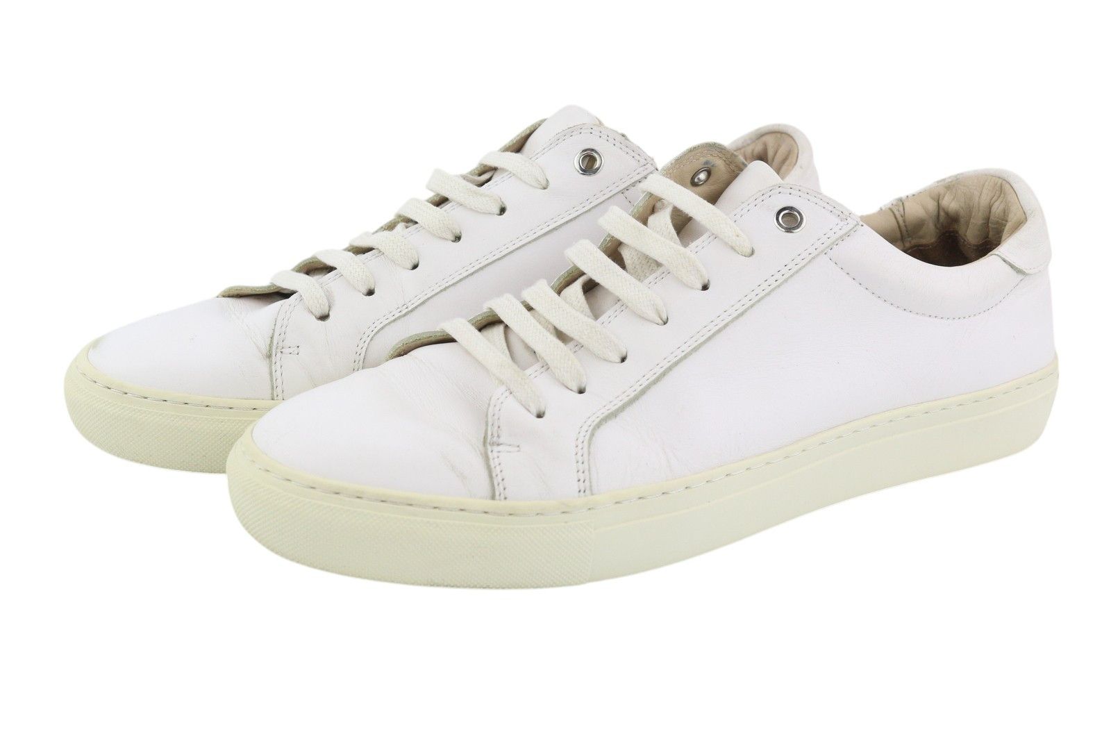 Suitsupply FW1404 EU42 White Leather Almond Toe Sneakers 83574 Size US 9 / EU 42 - 2 Thumbnail