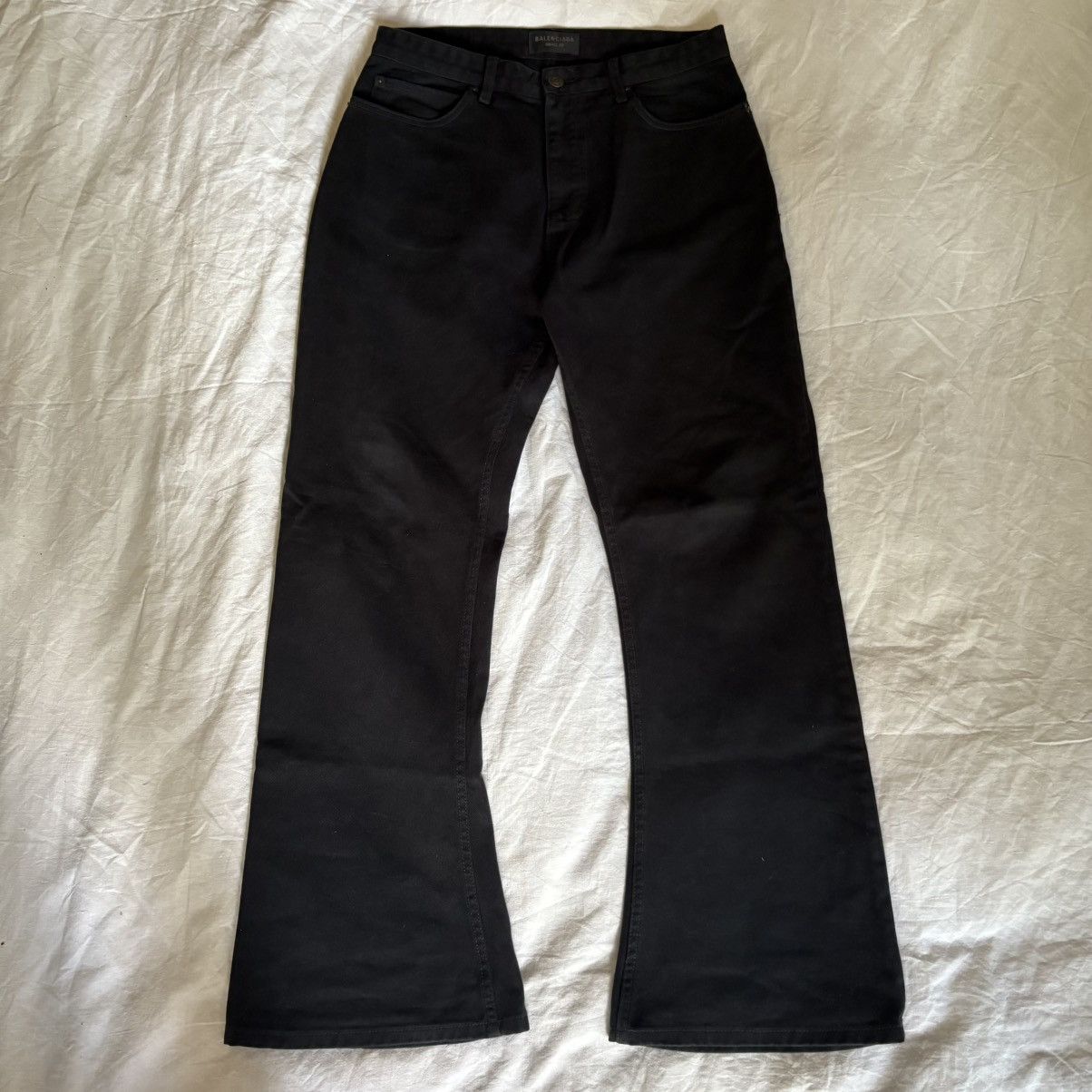 Balenciaga Balenciaga Black Wide Leg Flared Jeans Size XL Size US 31 - 2 Thumbnail