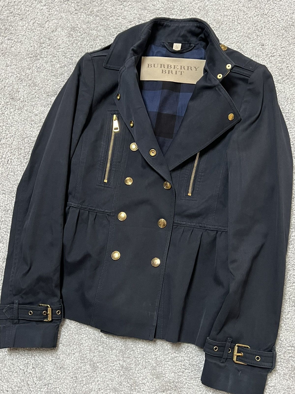 Burberry Burberry Brit Blue Coat Jacket Size XS / US 0-2 / IT 36-38 - 4 Thumbnail