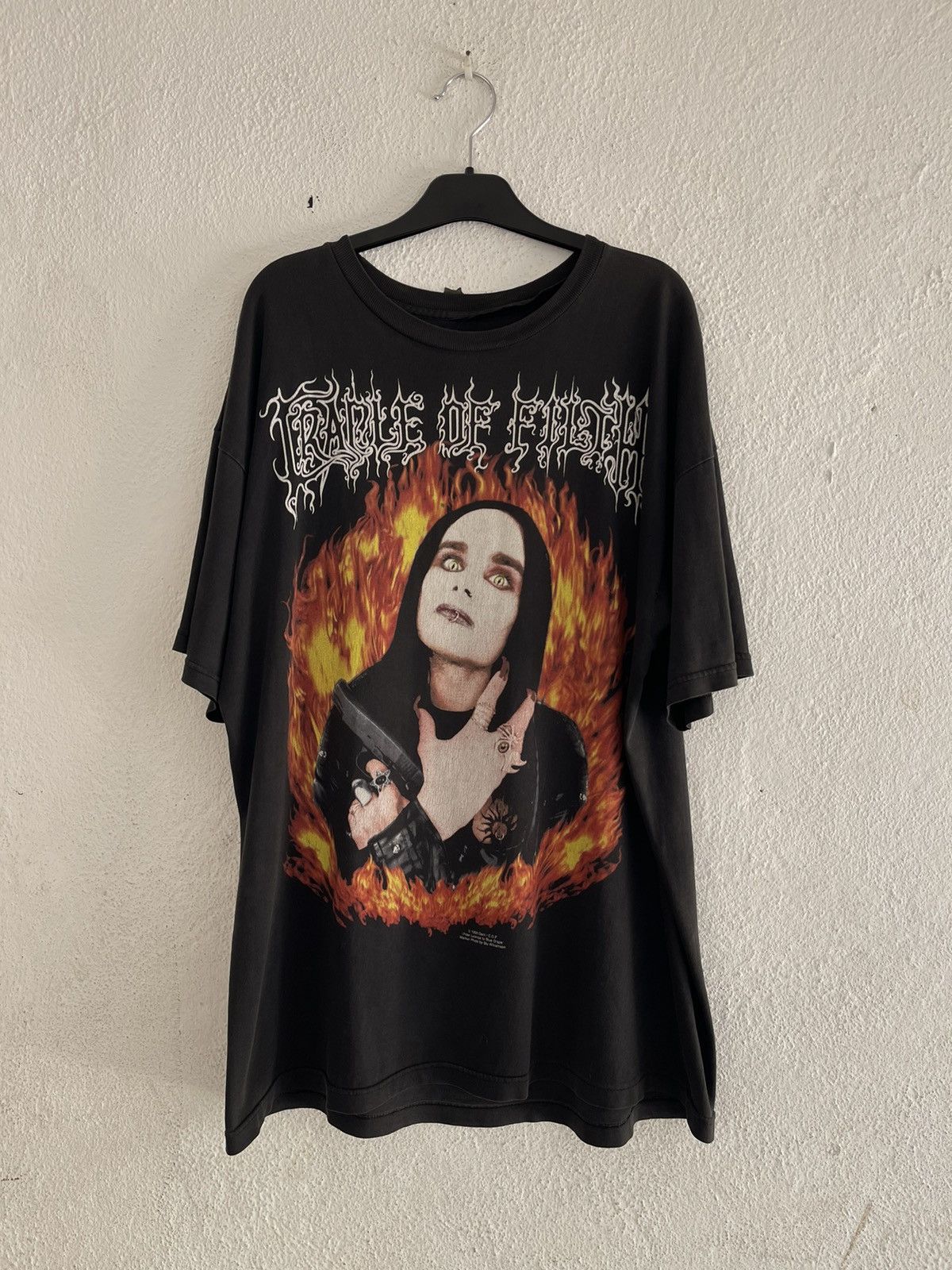 Band Tees Vintage 1999 Cradle of Filth Wanker Dani Filth Flame Size US XL / EU 56 / 4 - 2 Thumbnail
